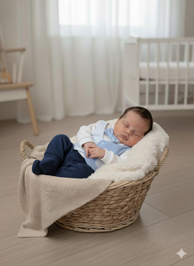 %100 Pamuk Papyonlu Ve Yelekli Erkek Tulum Model-2