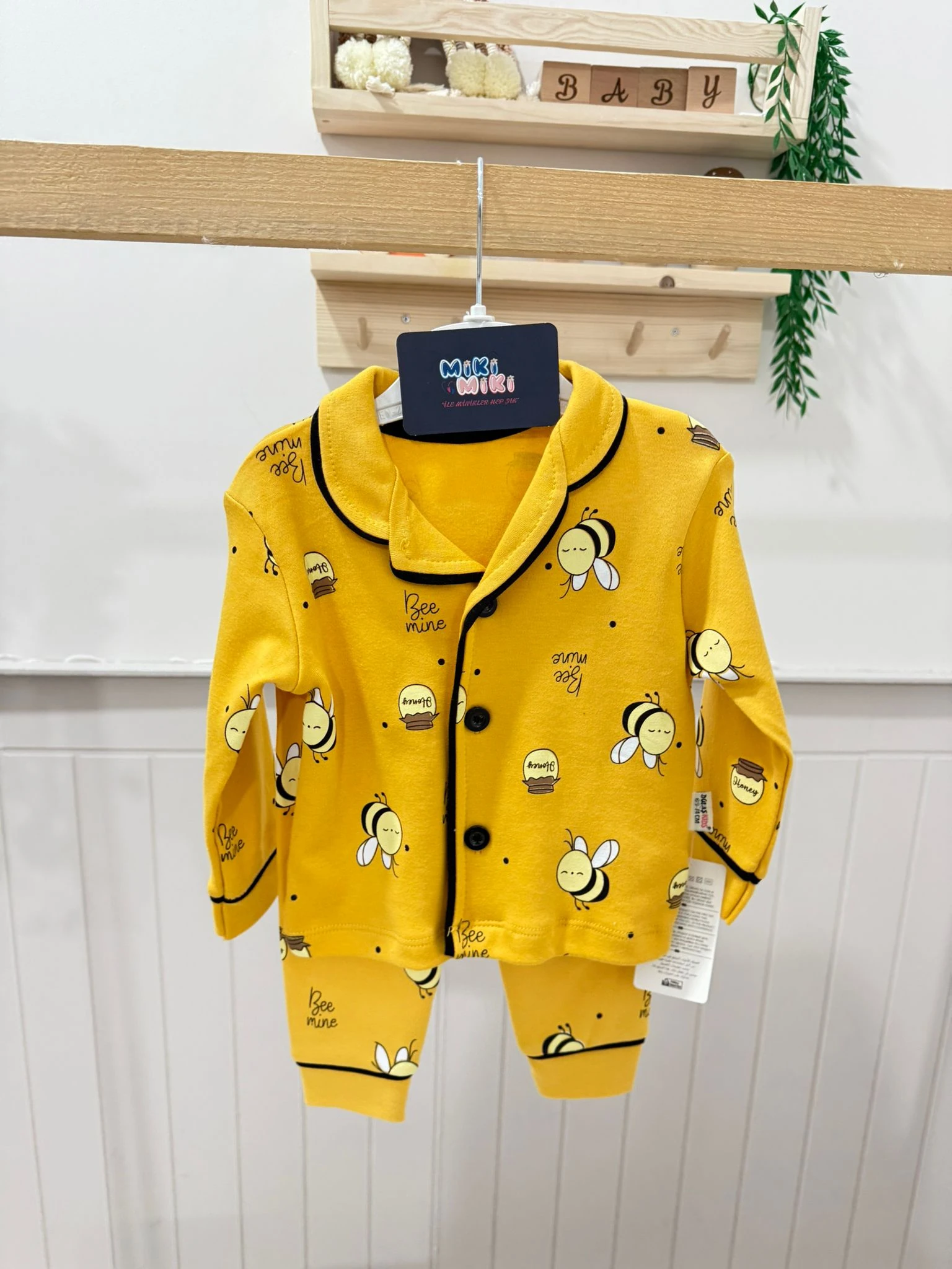 %100 Pamuk Unisex Bal Desenli Pijama