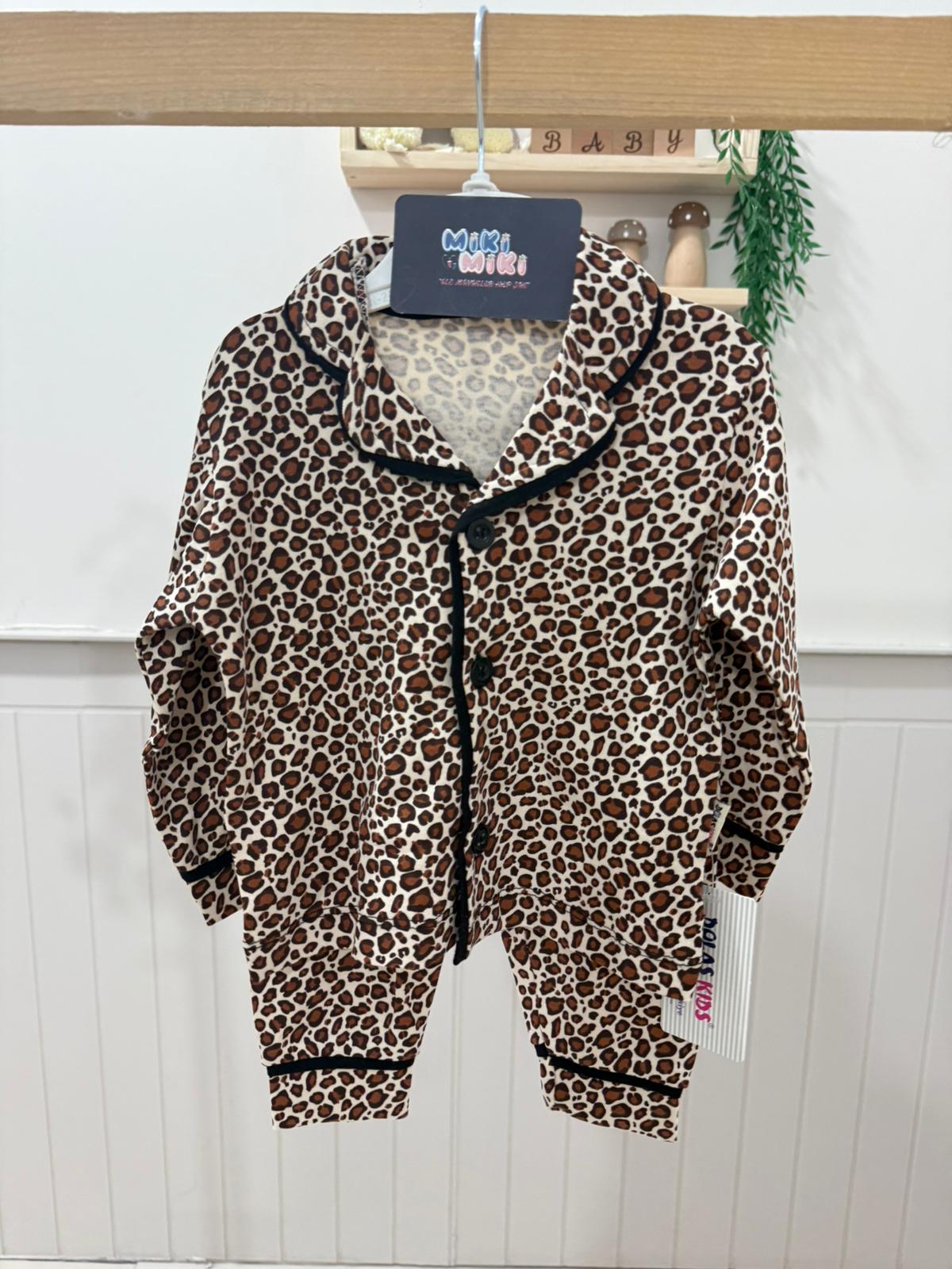 %100 Pamuk Leopar Pijama Takmı 