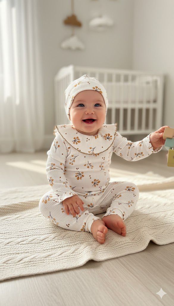 %100 Pamuk Pinterest Yaka Zıbınlı 3 Lü Set