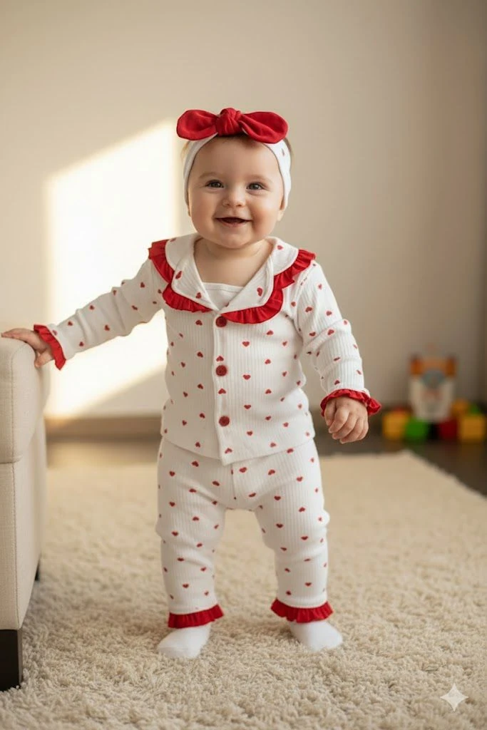 %100 Pamuk Kalpli Bandanalı Pijama Takımı