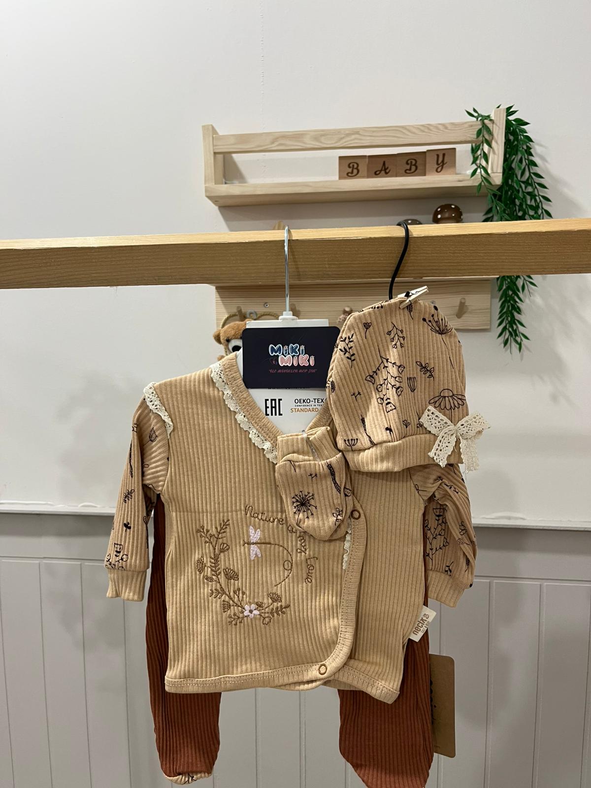 Organik Yusufçuk Nakışlı 5'Li Hastane Çıkışı