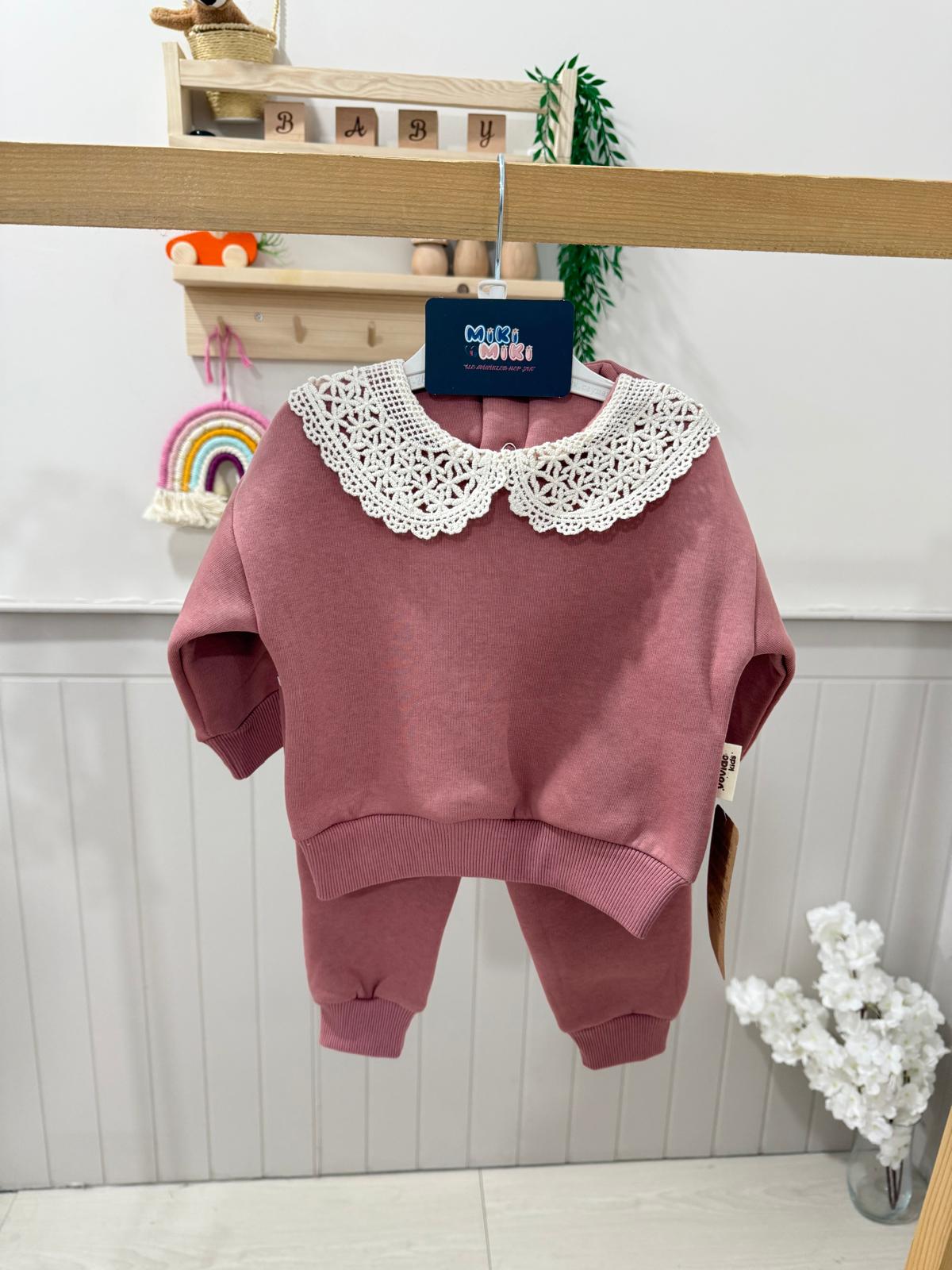 %100 Pamuk İçi Şardonlu Bebe Yaka Romantik Pinterest Kız Takım