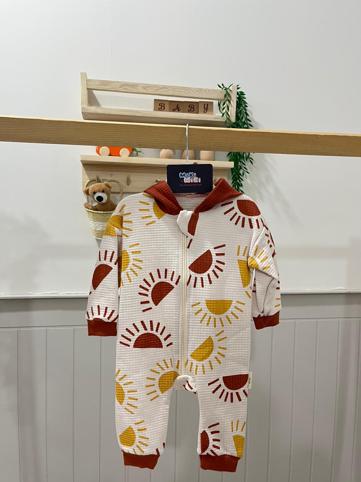 Unisex Güneş Baskılı Kapişonlu Tulum 