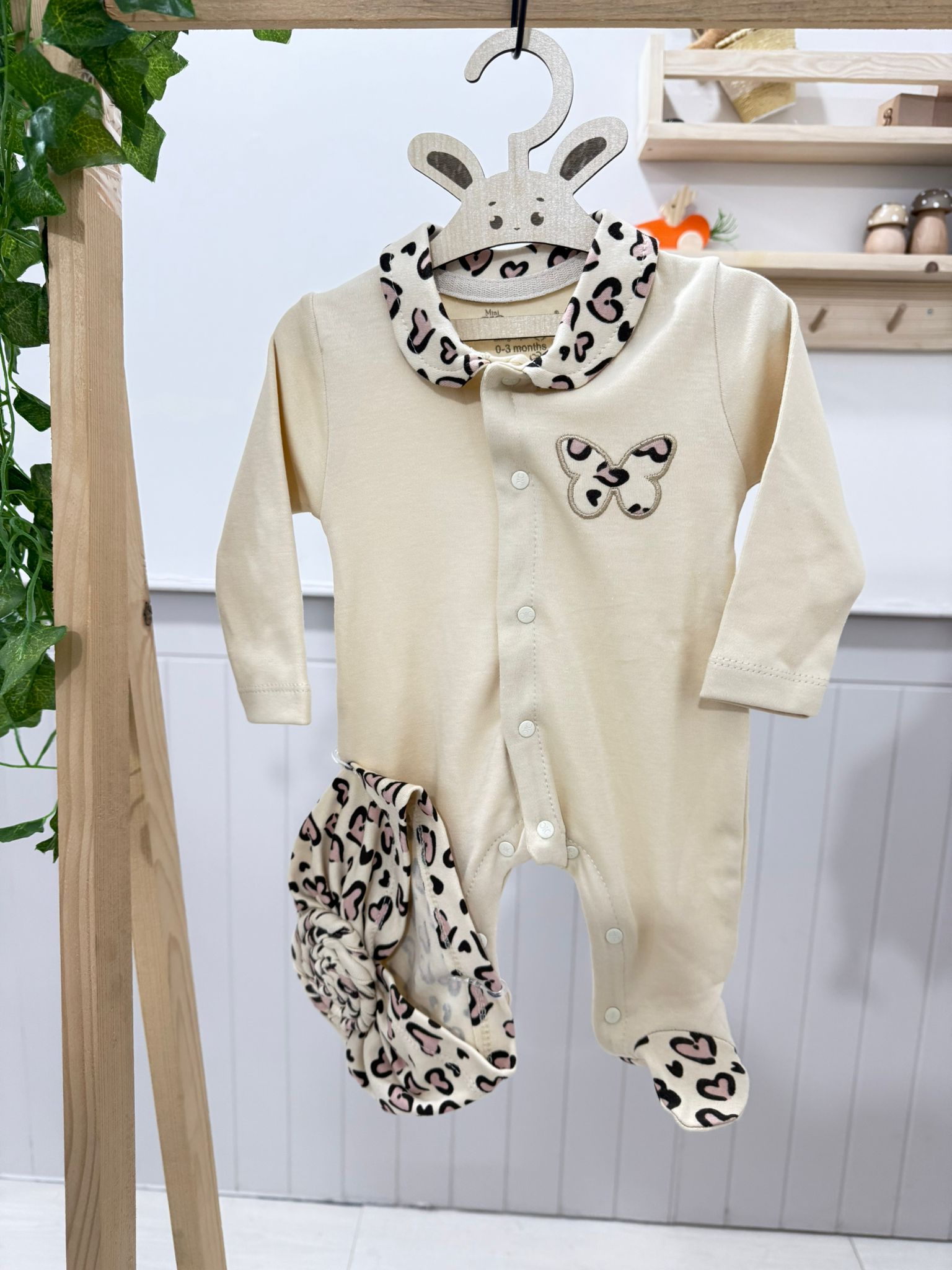 Premium Kalite Organik %100 Pamuk 10’lu Hastane Çıkış Seti Leopar 