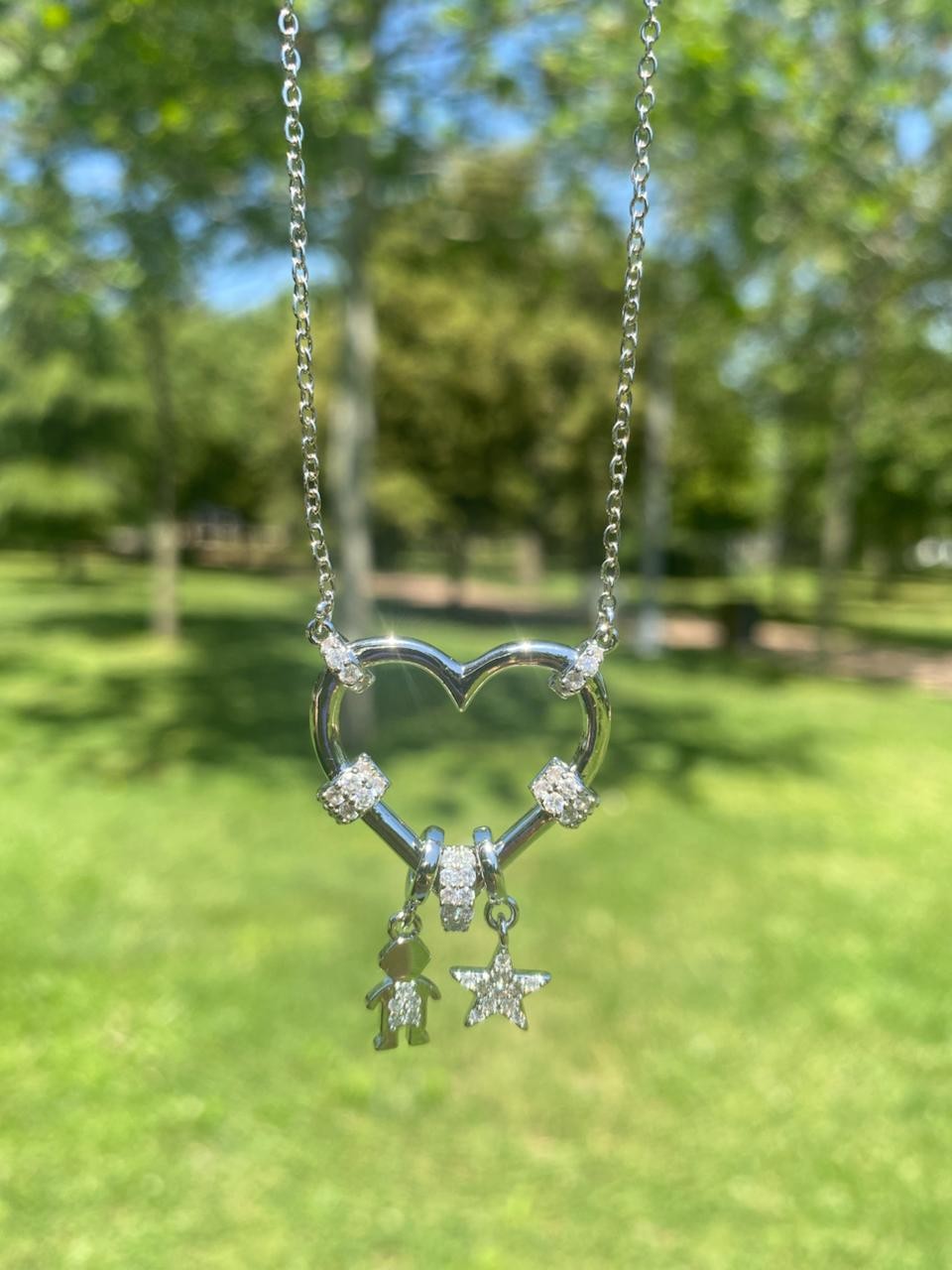 Özel Seri Love Charmlı Kolye Silver / Çelik