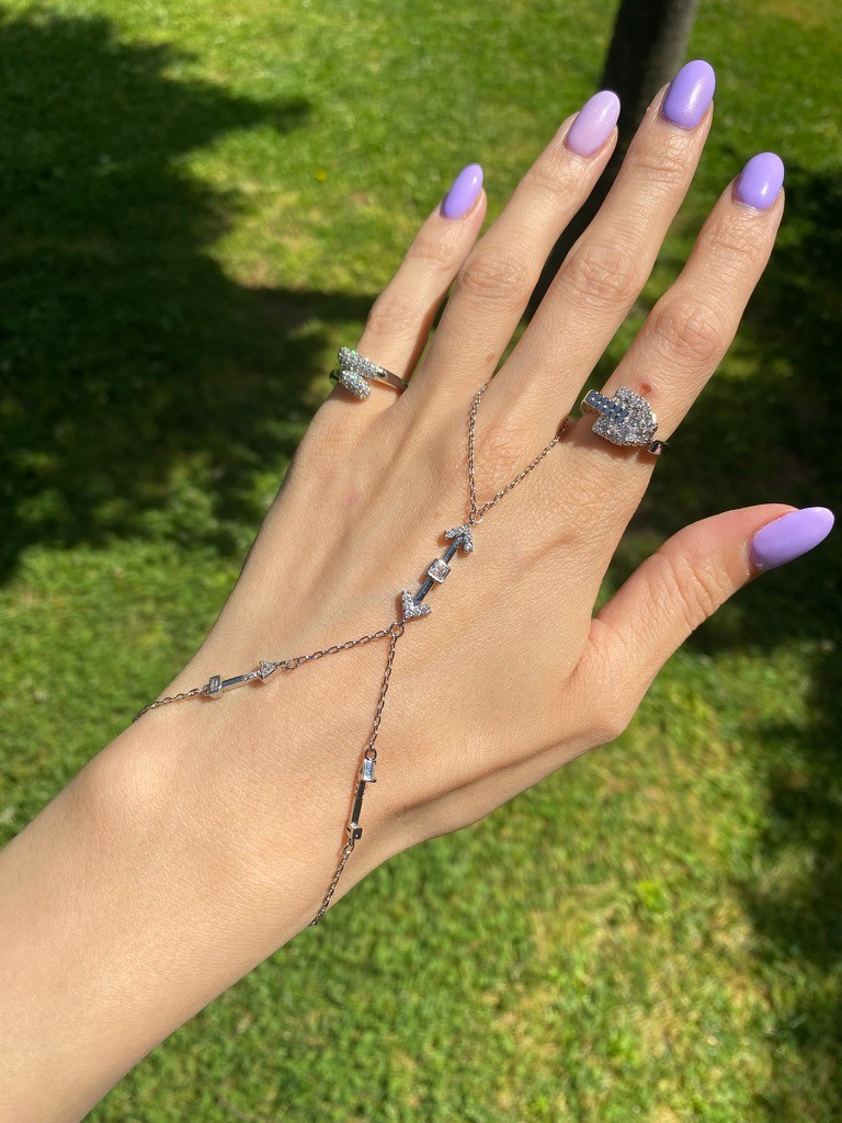 Zirkon Taşlı Ok Model Şahmeran Silver / Çelik
