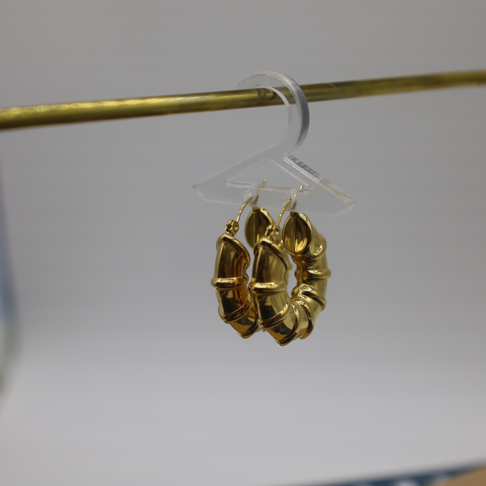 İstiridye Altın Kaplama Küpe Gold