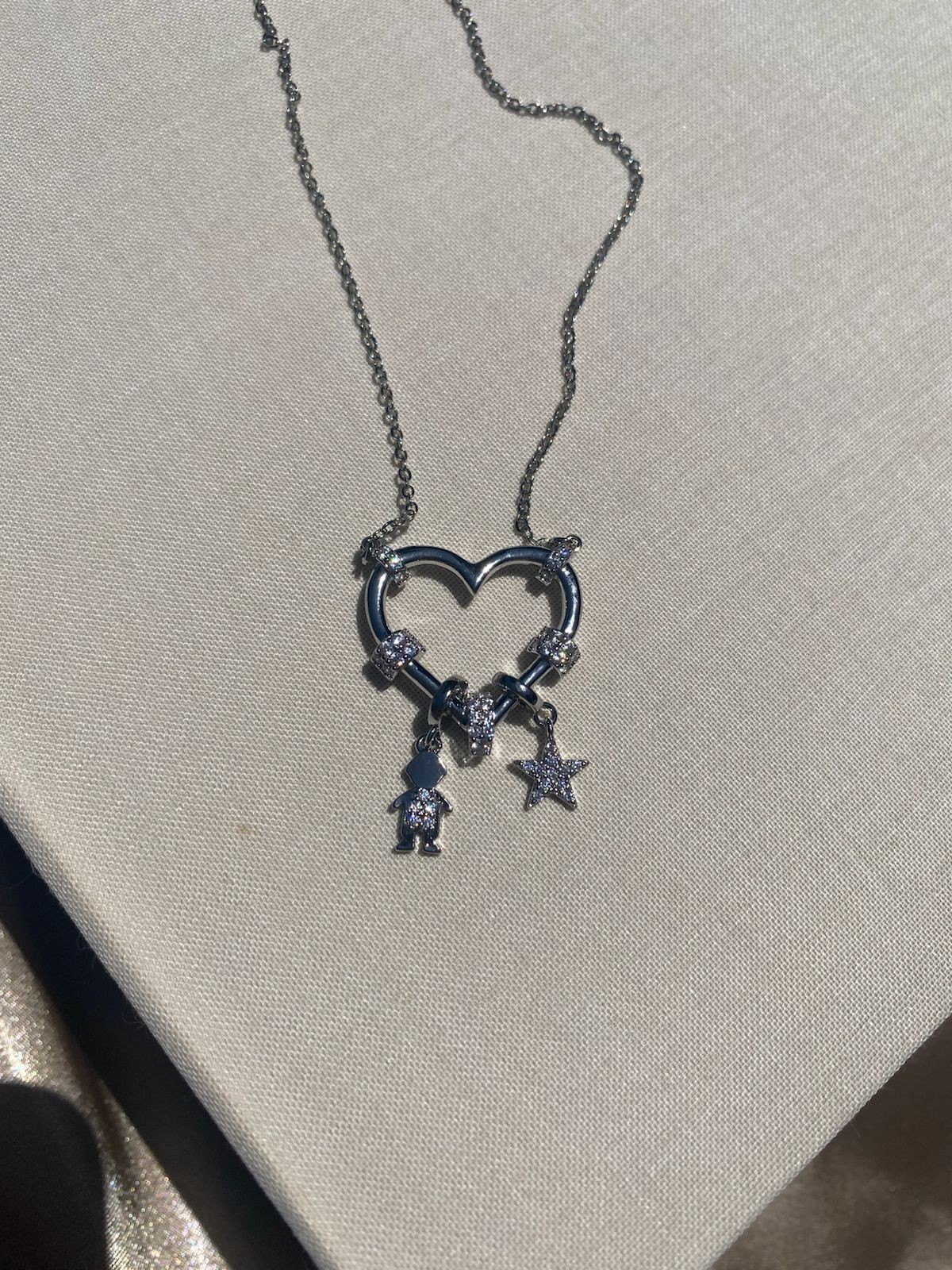 Özel Seri Love Charmlı Kolye Silver / Çelik
