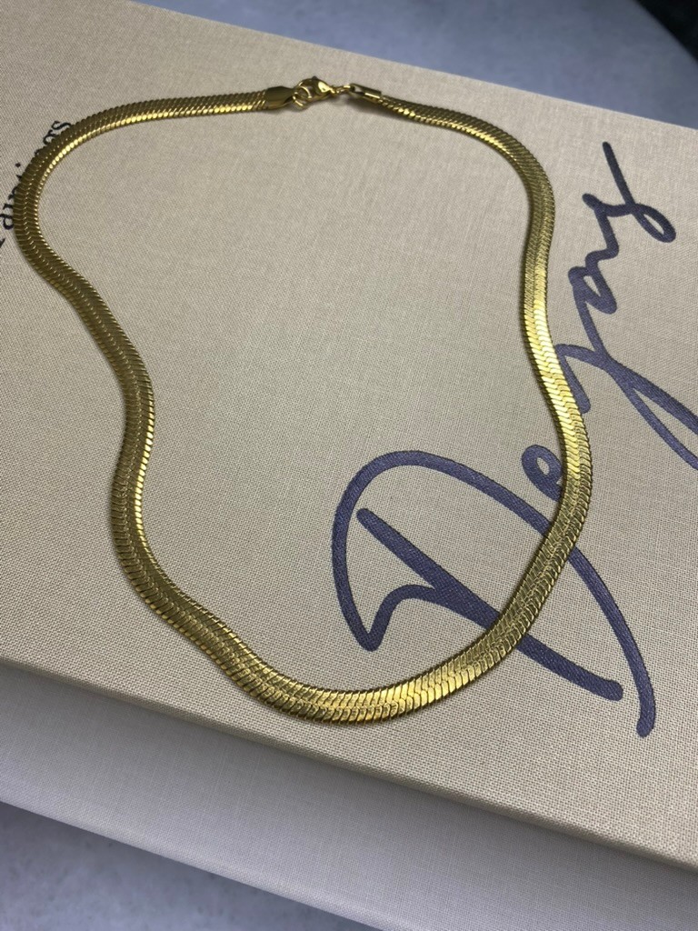 İtalyan Yassı Zincir Kalın Gold / Çelik