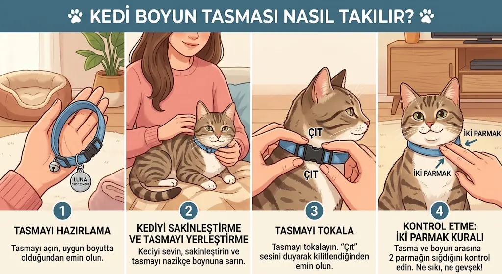 Kedi Boyun Tasması Nasıl Takılır Adımları