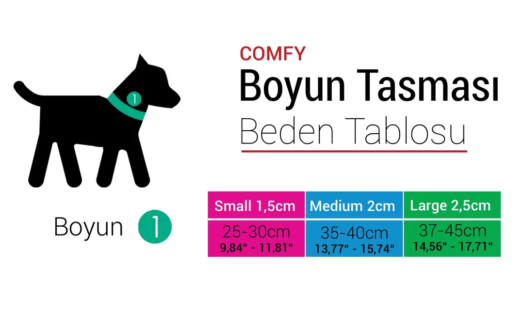 Comfy Boyun Tasması Beden Tablosu