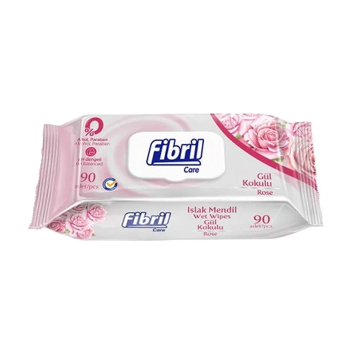 Fibril Gül Kokulu Islak Mendil 90 Adet