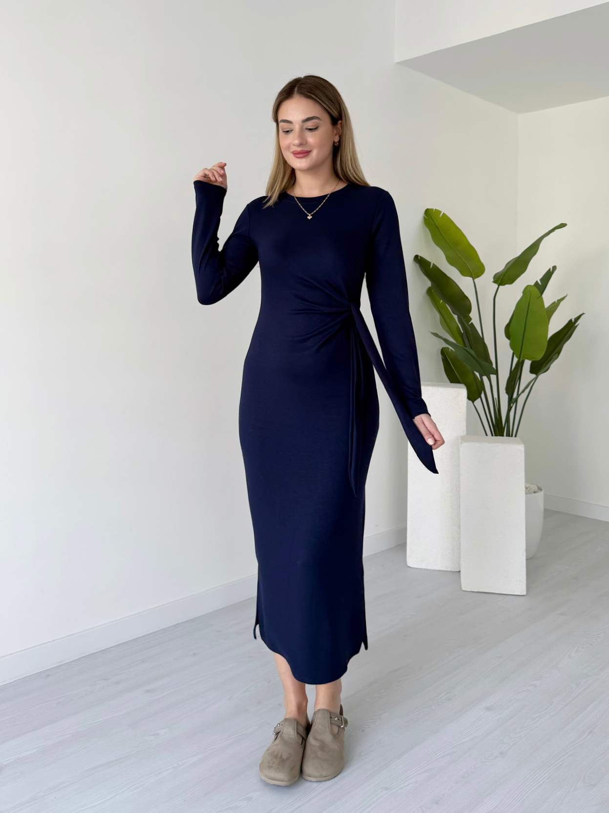 Bağlamalı Modal Elbise