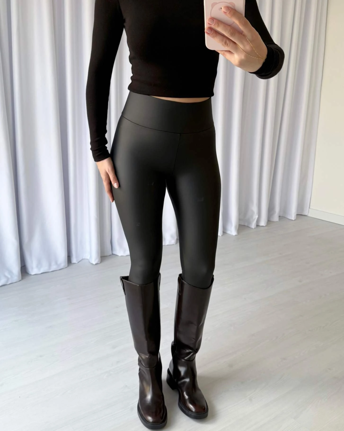 Şardonlu Mat Deri Tayt