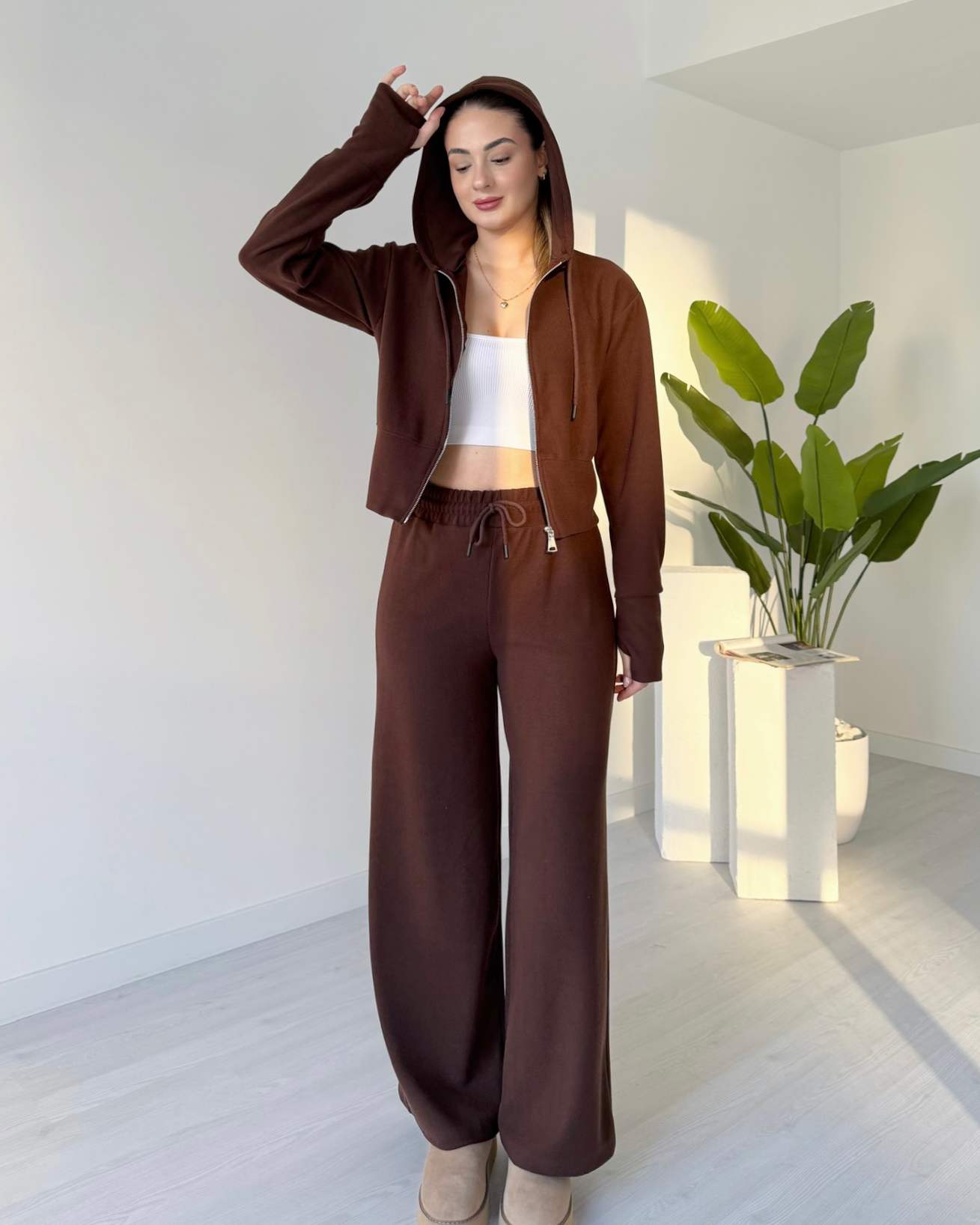 Selanik Kumaş Parmak Geçmeli İkili Takım