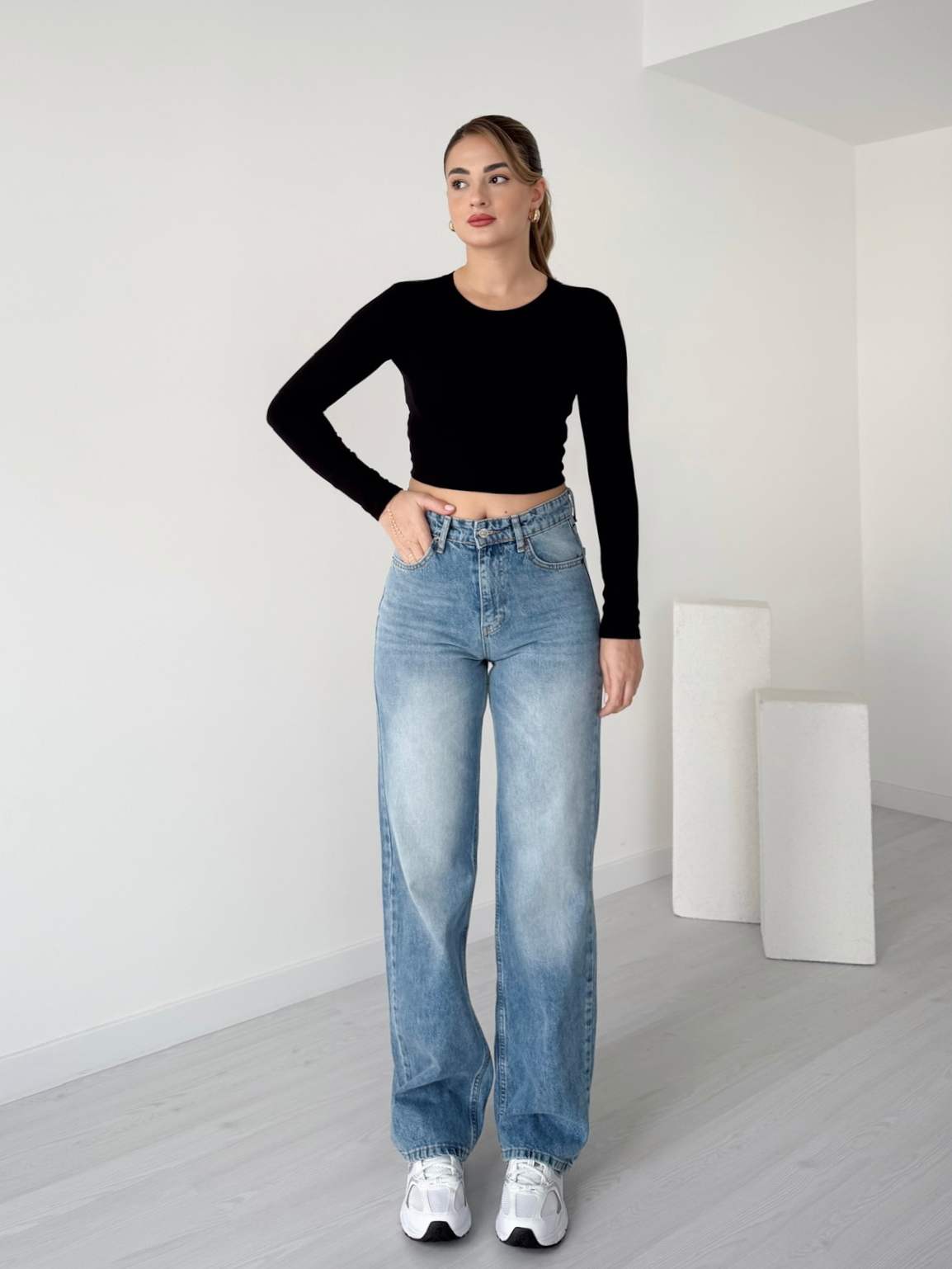 Açık Mavi Straight Jean