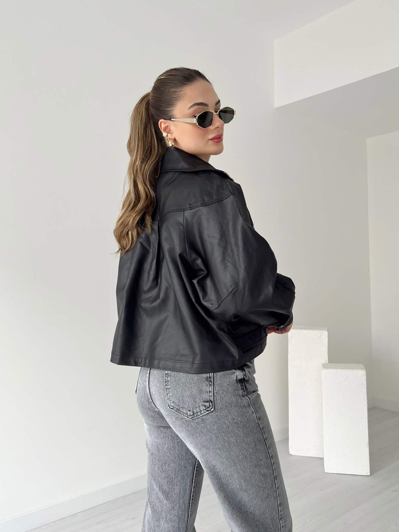 Oversize Mumlu Denim Ceket