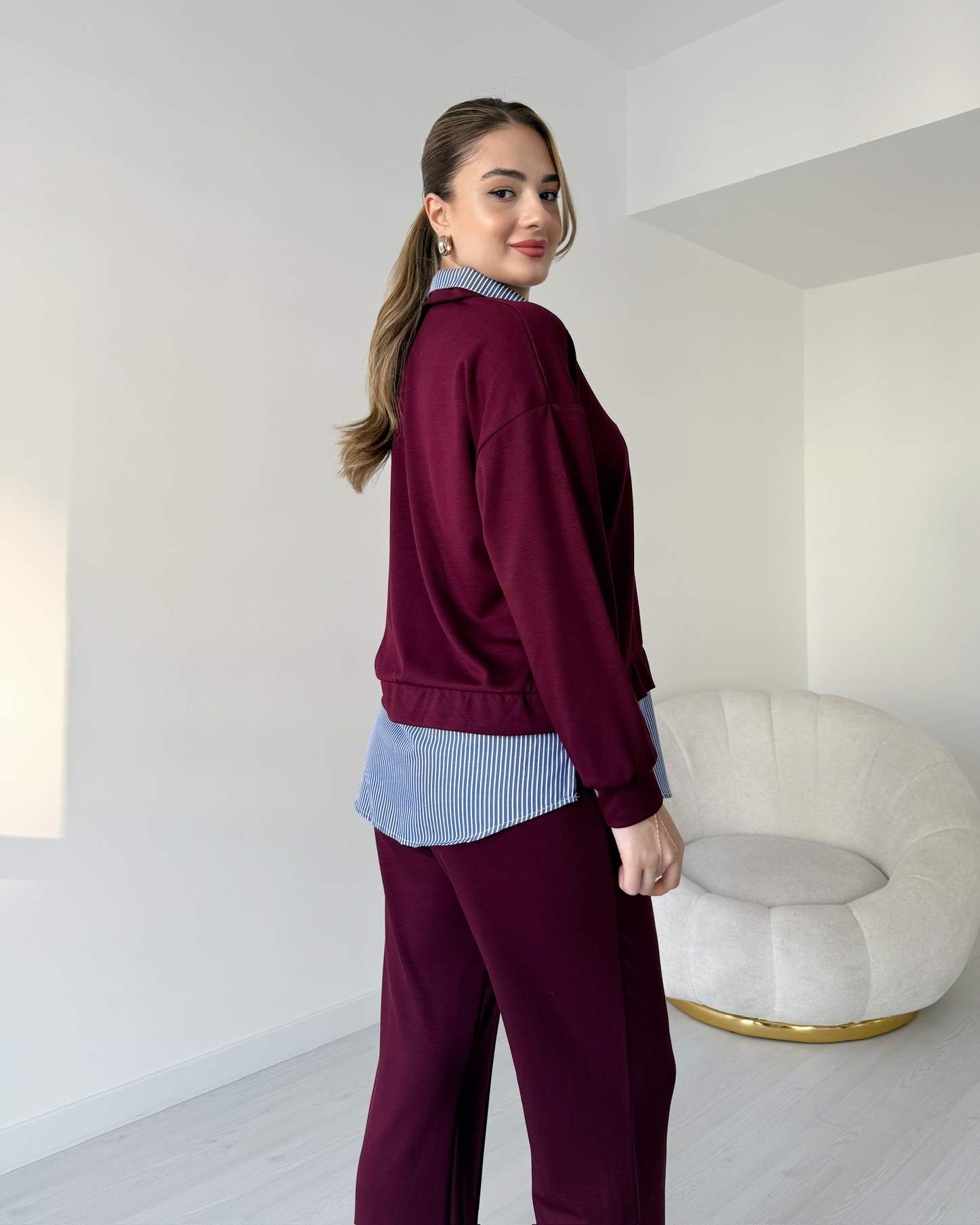 Gömlek Detaylı Premium Modal Takım