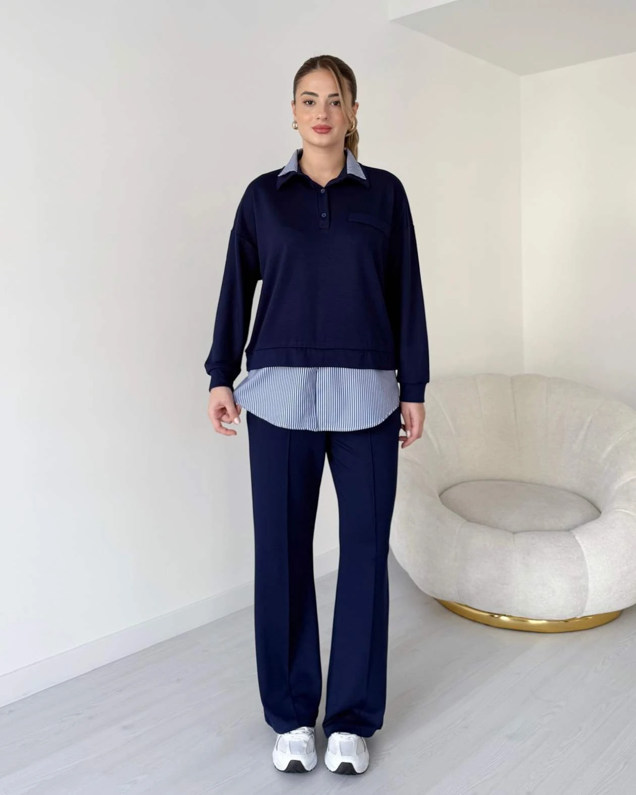 Gömlek Detaylı Premium Modal Takım