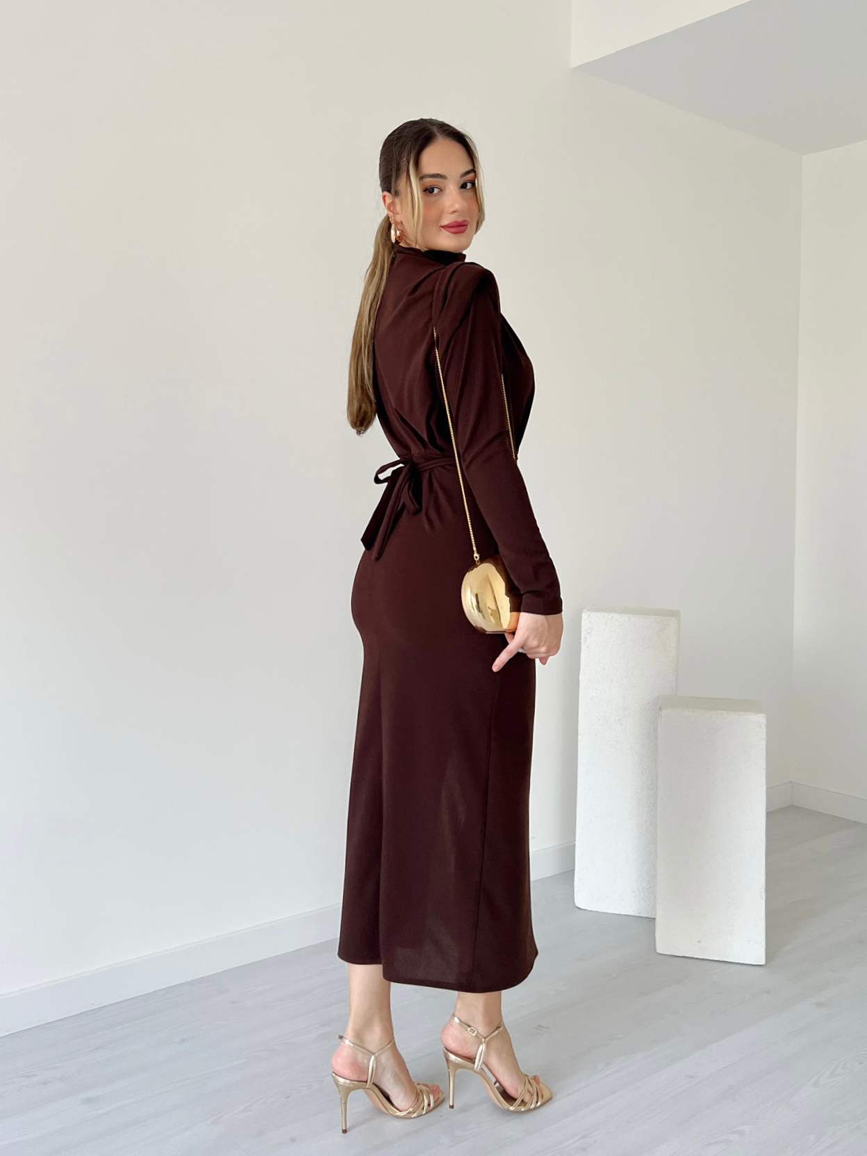 Omuz Detaylı SINDY Elbise