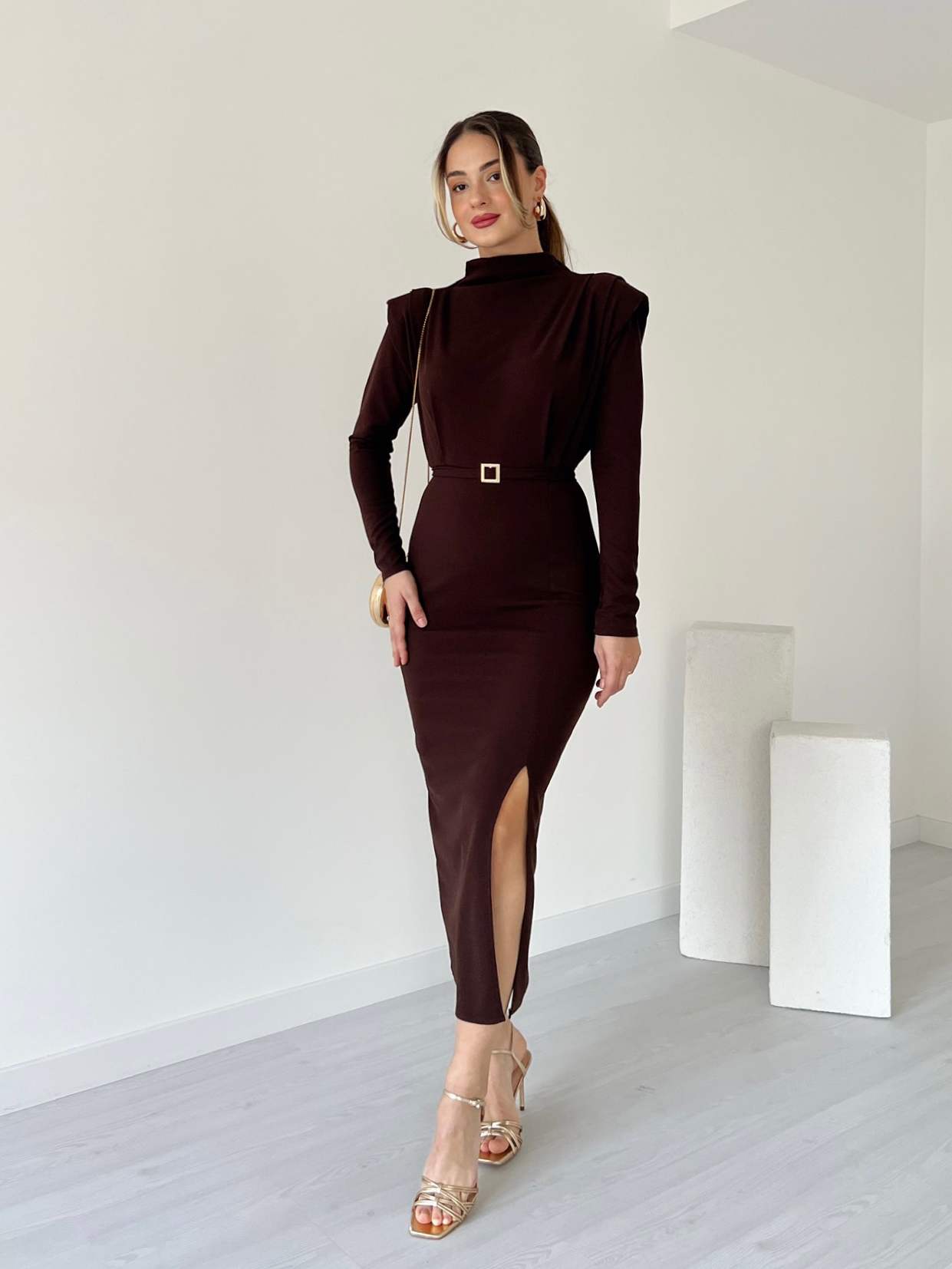 Omuz Detaylı SINDY Elbise