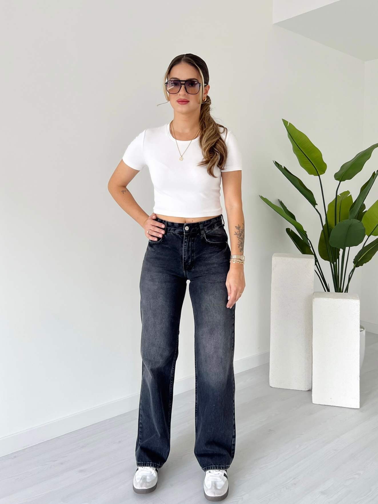 Wide Leg Jean - Siyah