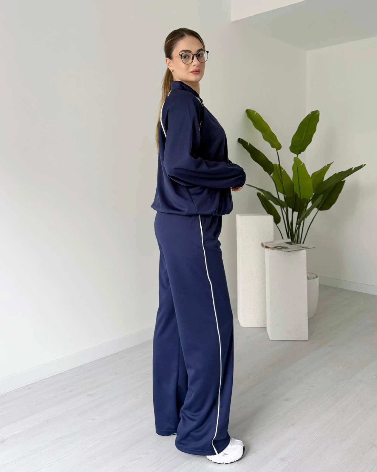 Şerit Detaylı Eşofman Takımı - Lacivert