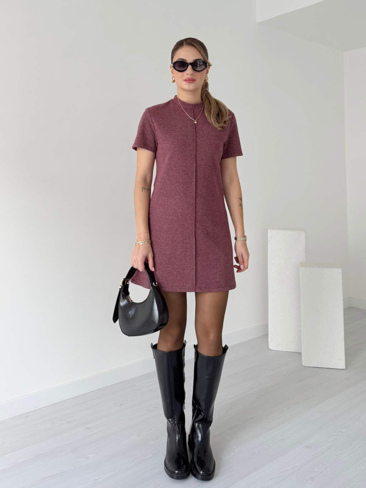 Soft Dokulu Yumoş Elbise