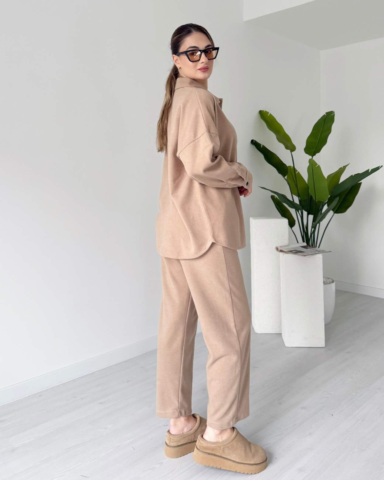 Kısa Paça Gömlekli Oversize Takım