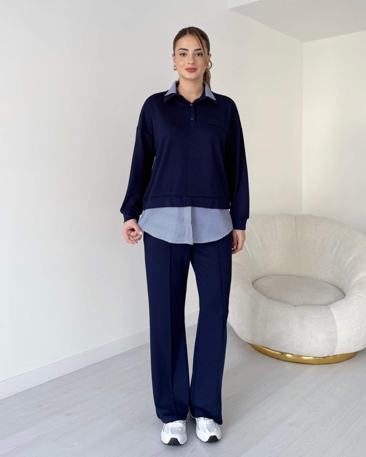 Gömlek Detaylı Premium Modal Takım