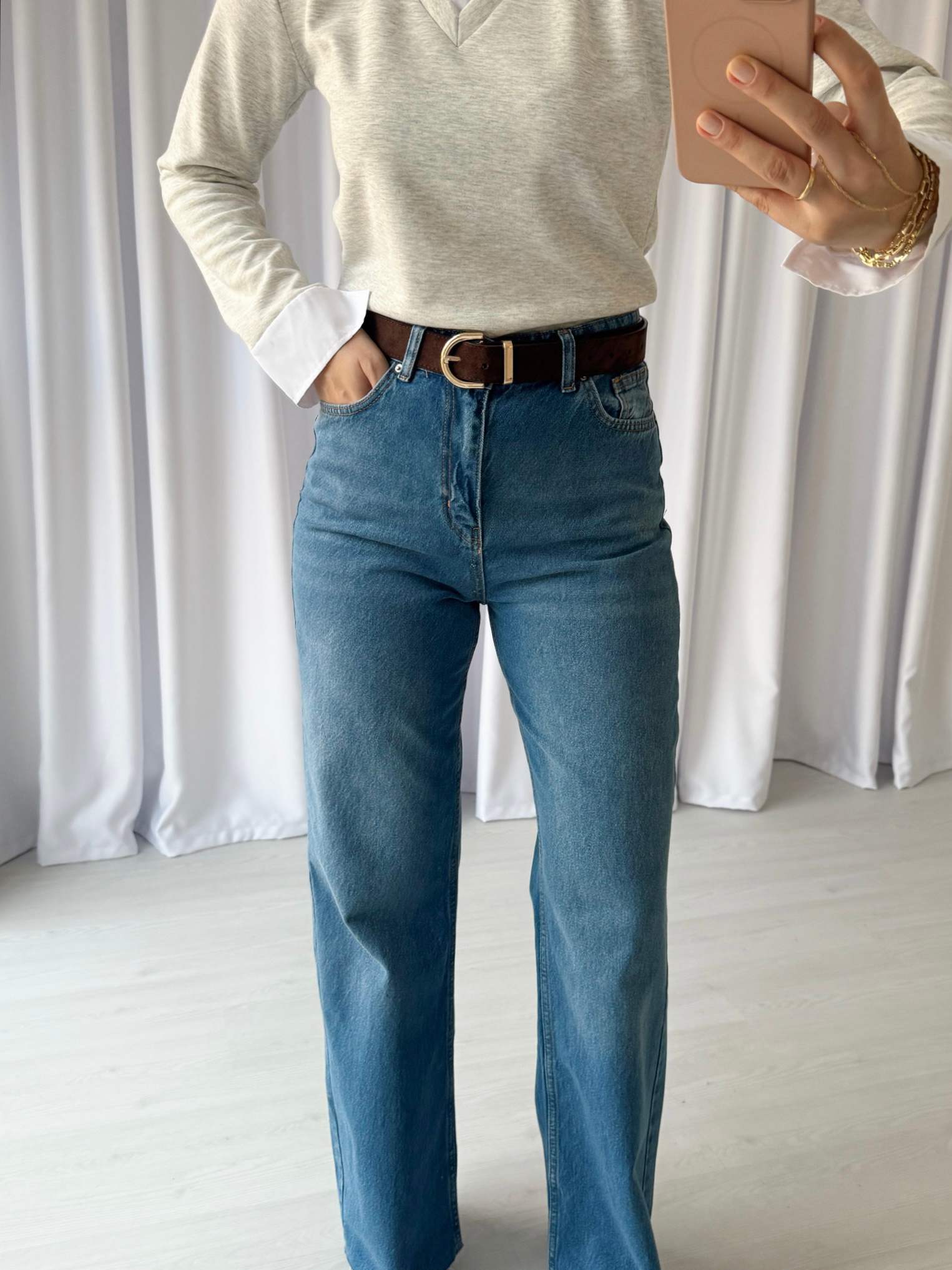 Paça Kesik Straight Jean