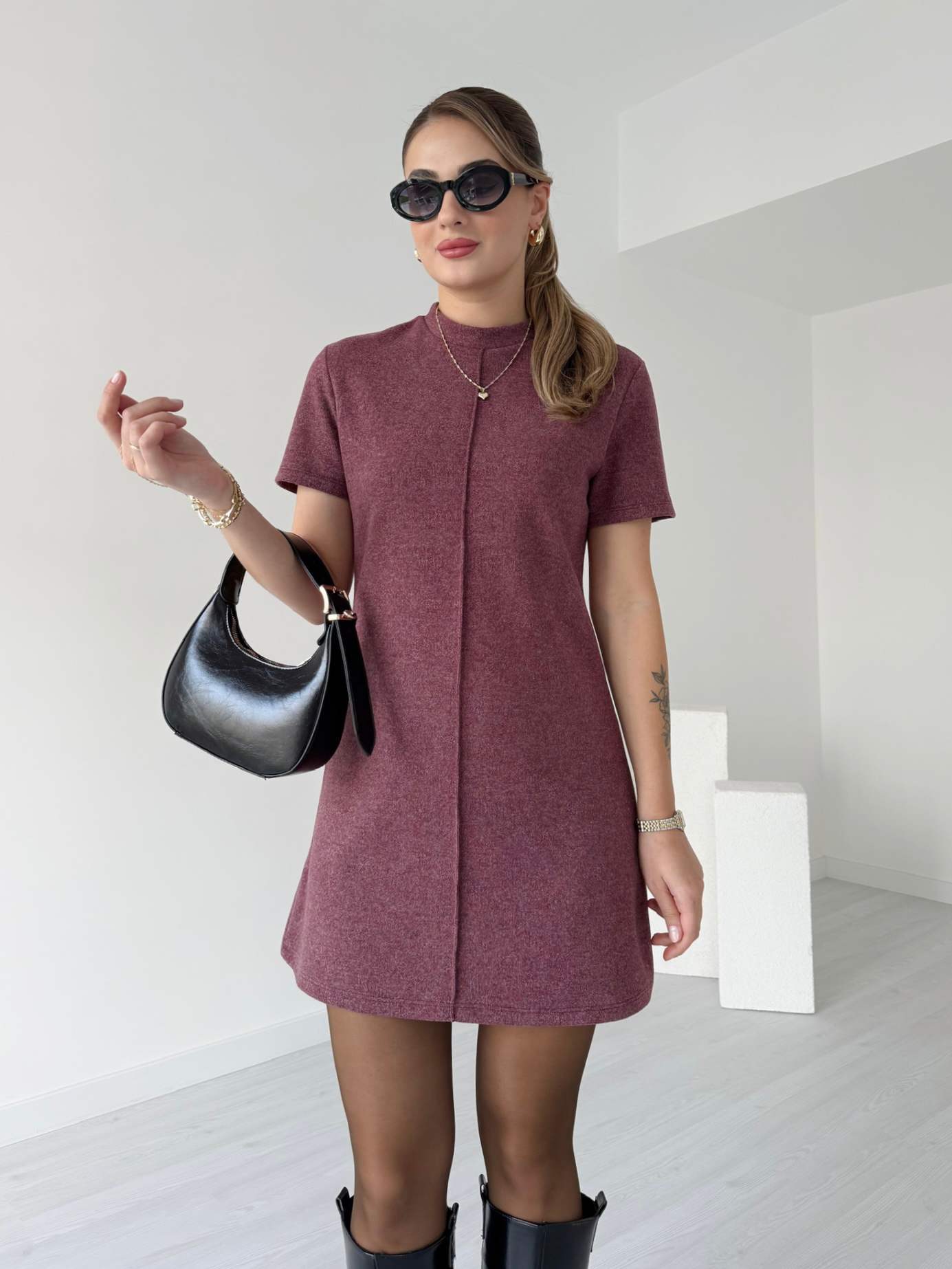 Soft Dokulu Yumoş Elbise