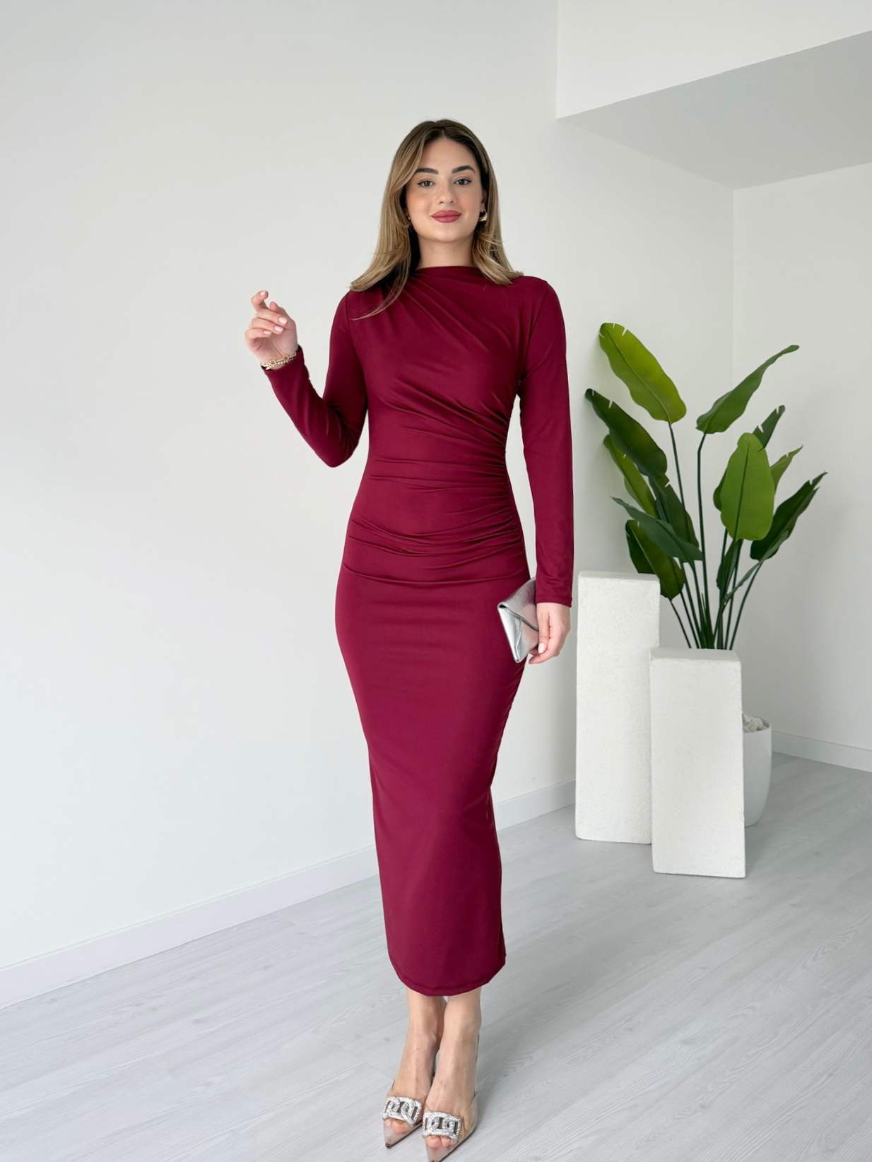 Dalgıç Kumaş Drapeli Elbise