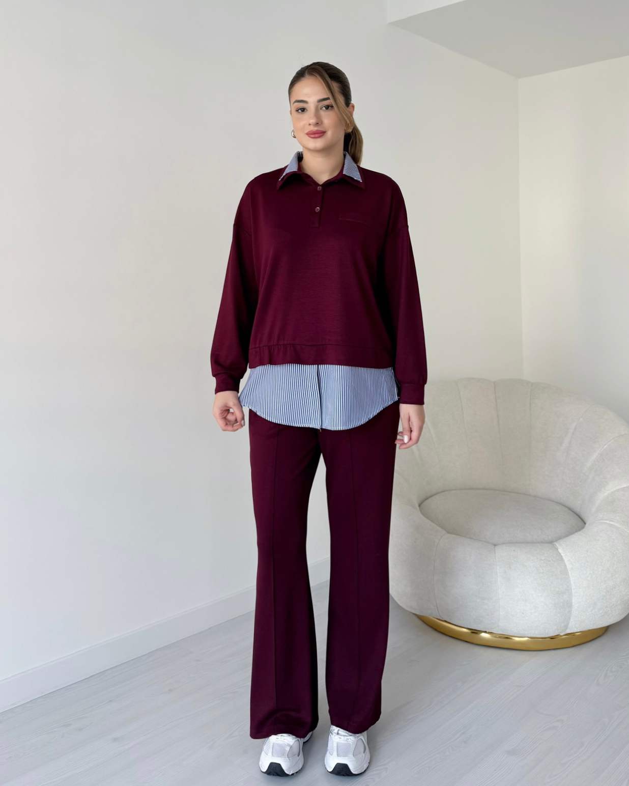 Gömlek Detaylı Premium Modal Takım