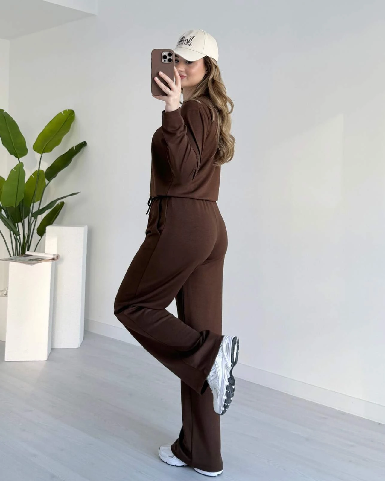 Bisiklet Yaka Basic Modal Takım - Kahve