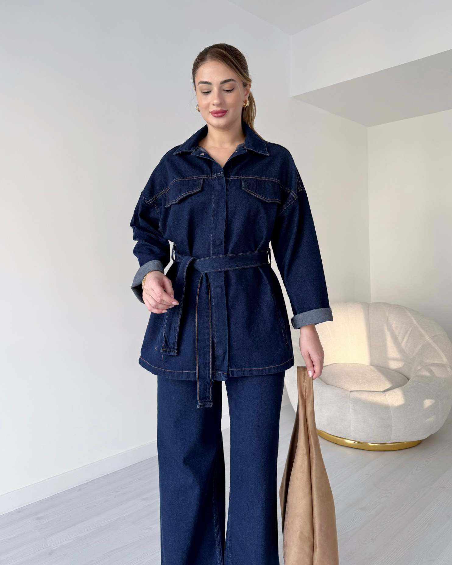 Denim Ceket Pantolon İkili Takım