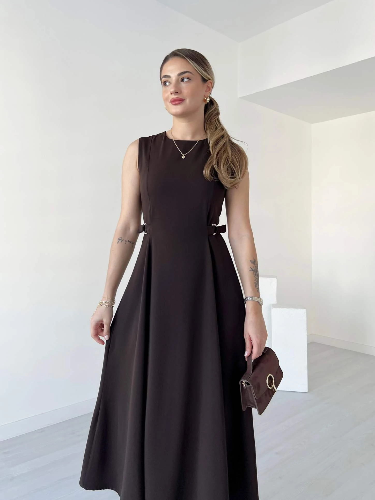 Kemer Detaylı Midi Boy MATILDA Elbise