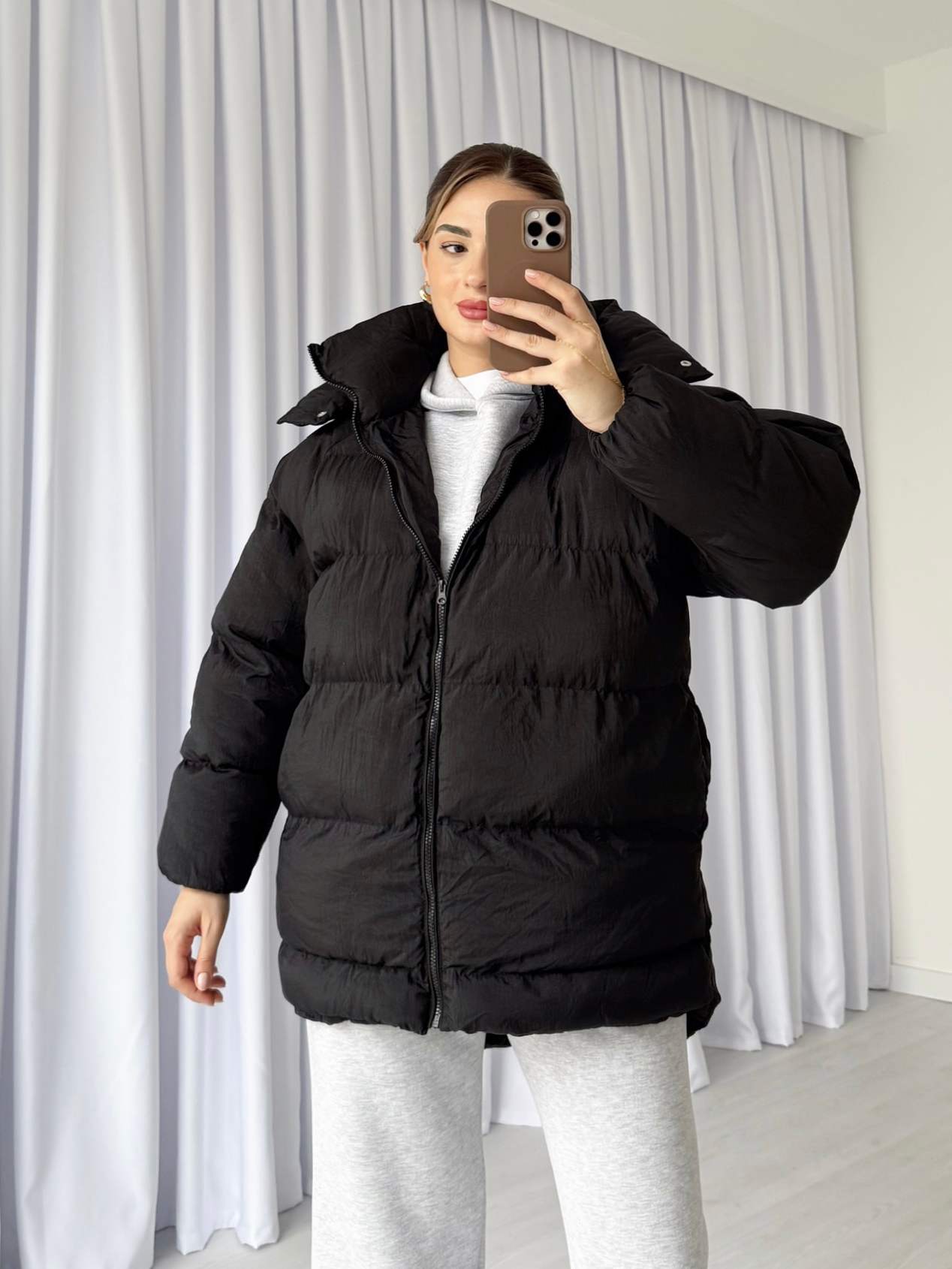 Uzun Şişme Kaban - Siyah