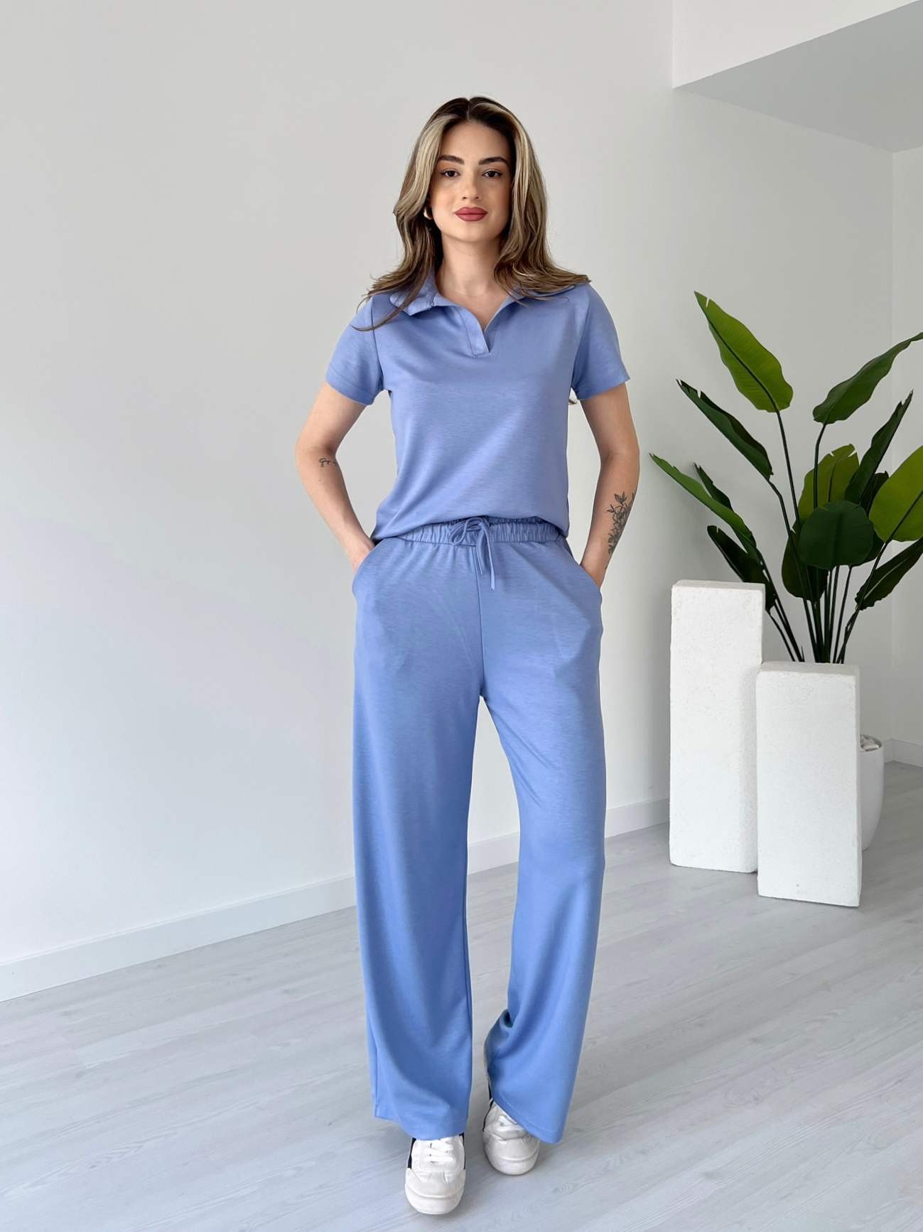 Polo Yaka Modal Kumaş İkili Takım