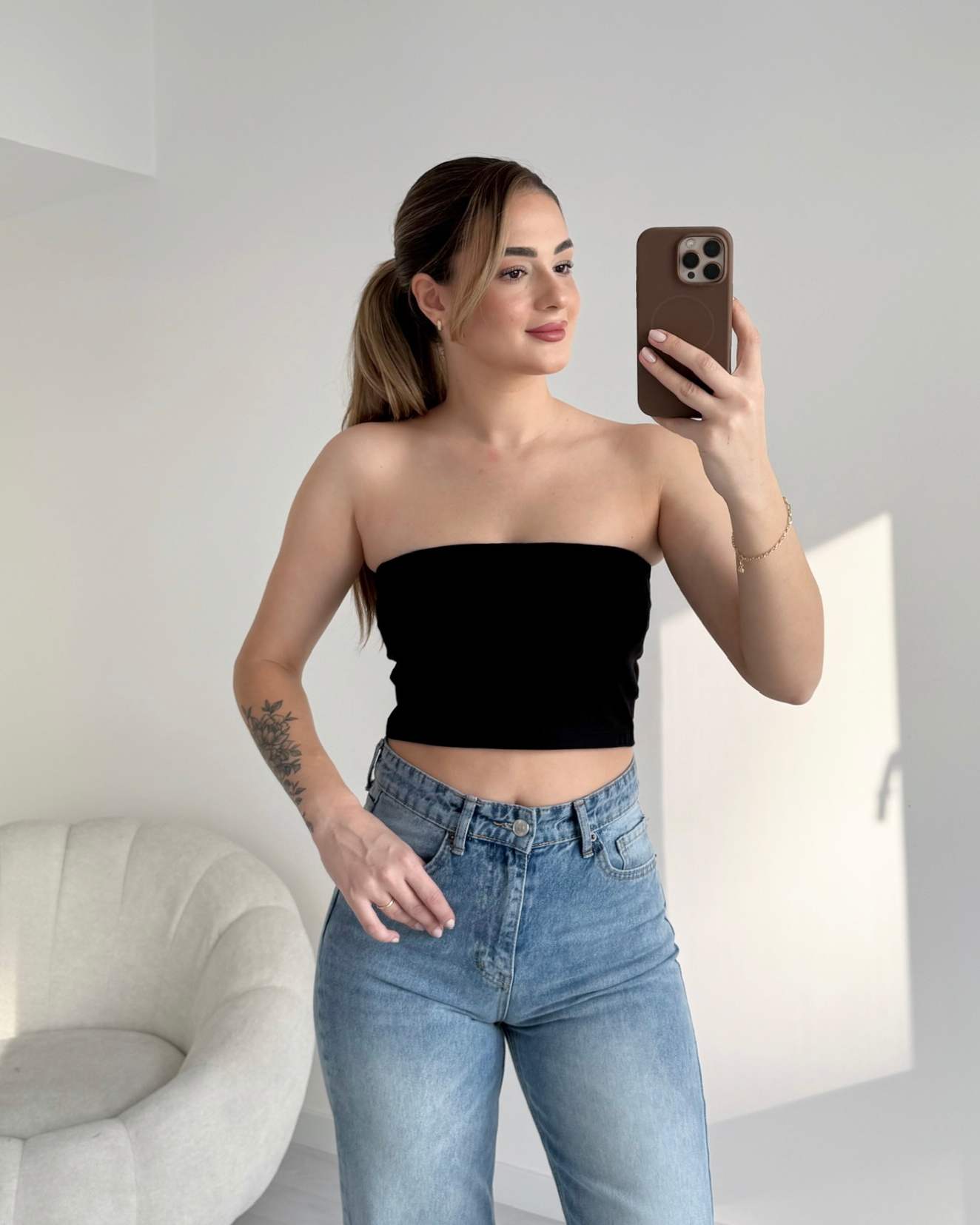 Gloplu Straplez Crop Top