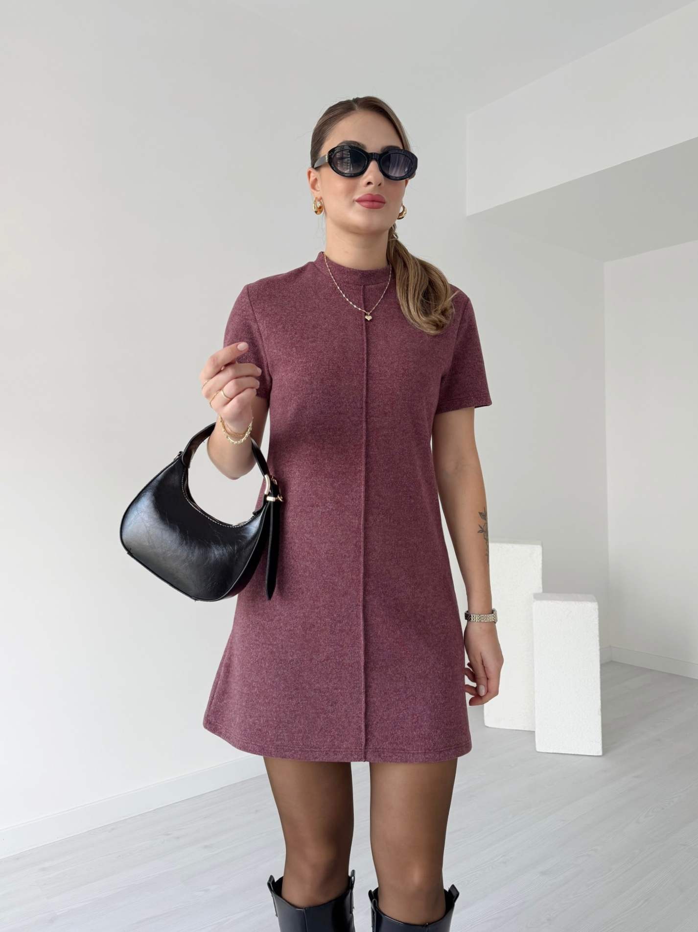 Soft Dokulu Yumoş Elbise