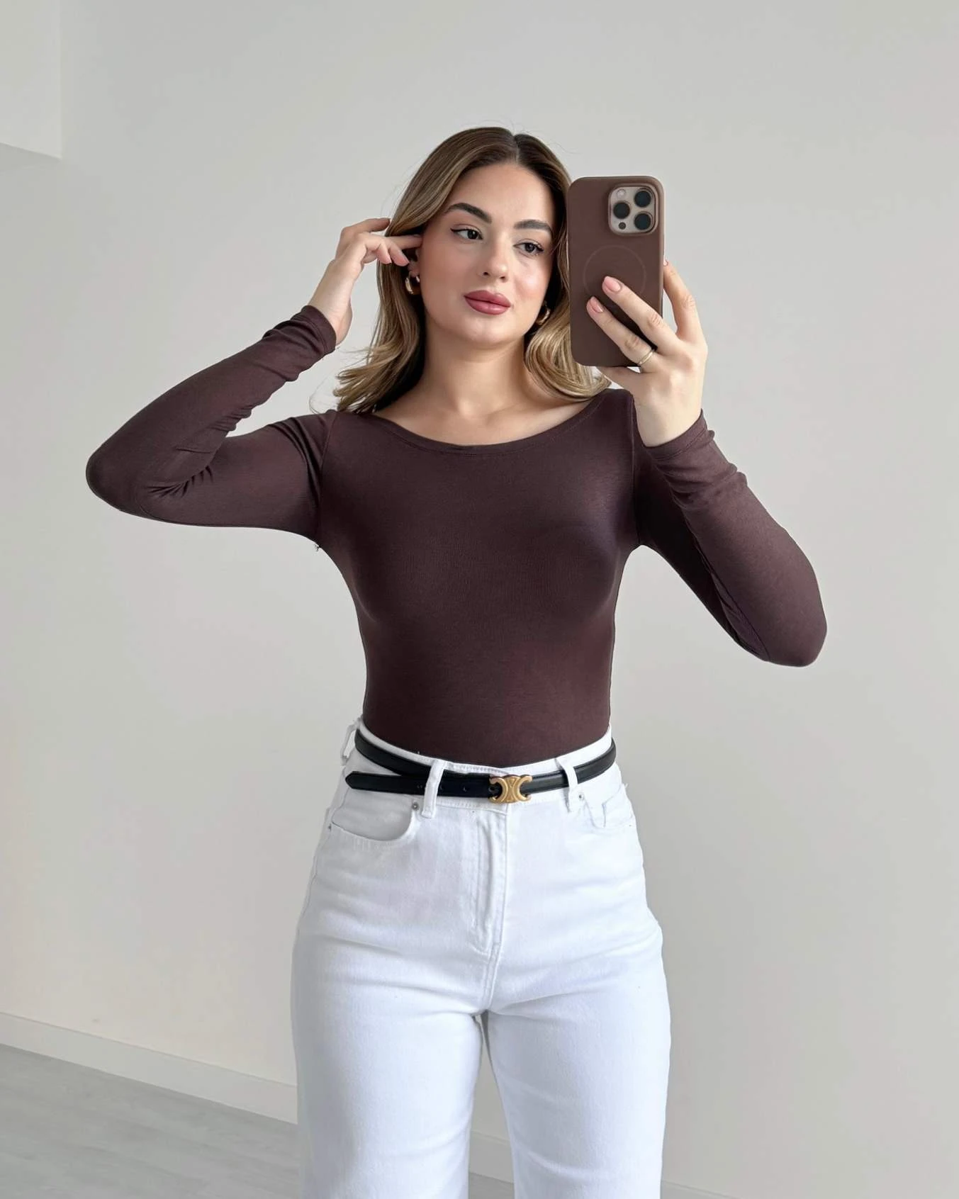 Kayık Yaka Modal Bluz