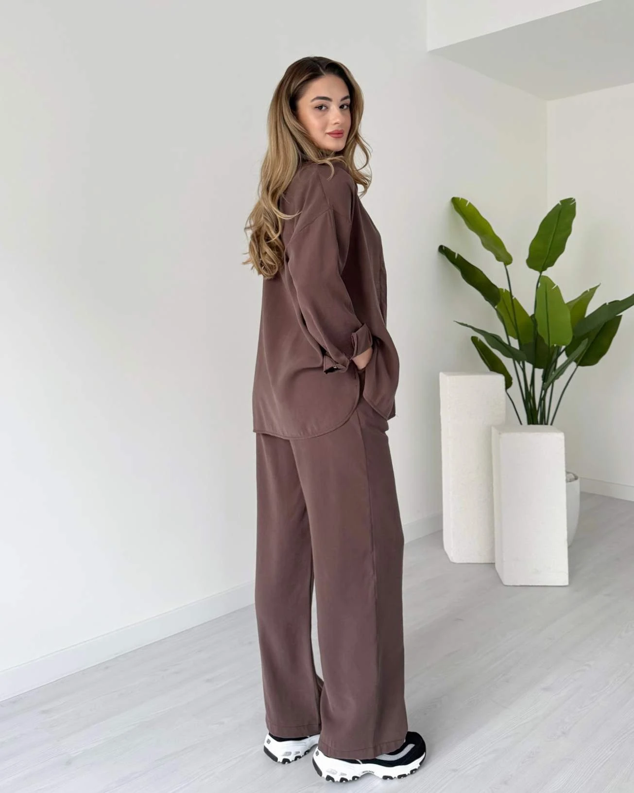 Tensel Kumaş Gömlek Pantolon Takım