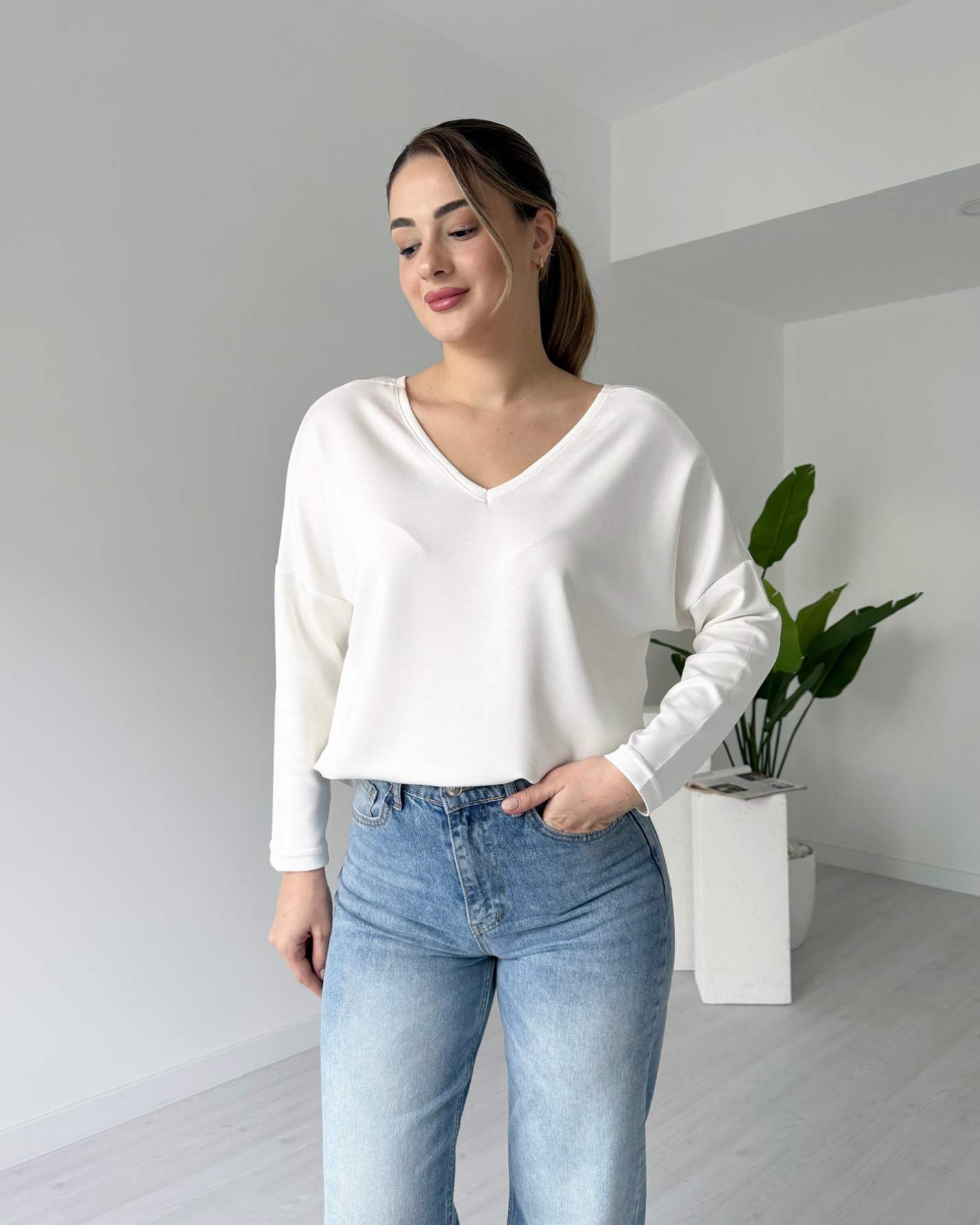 Ön Arka V Modal Bluz