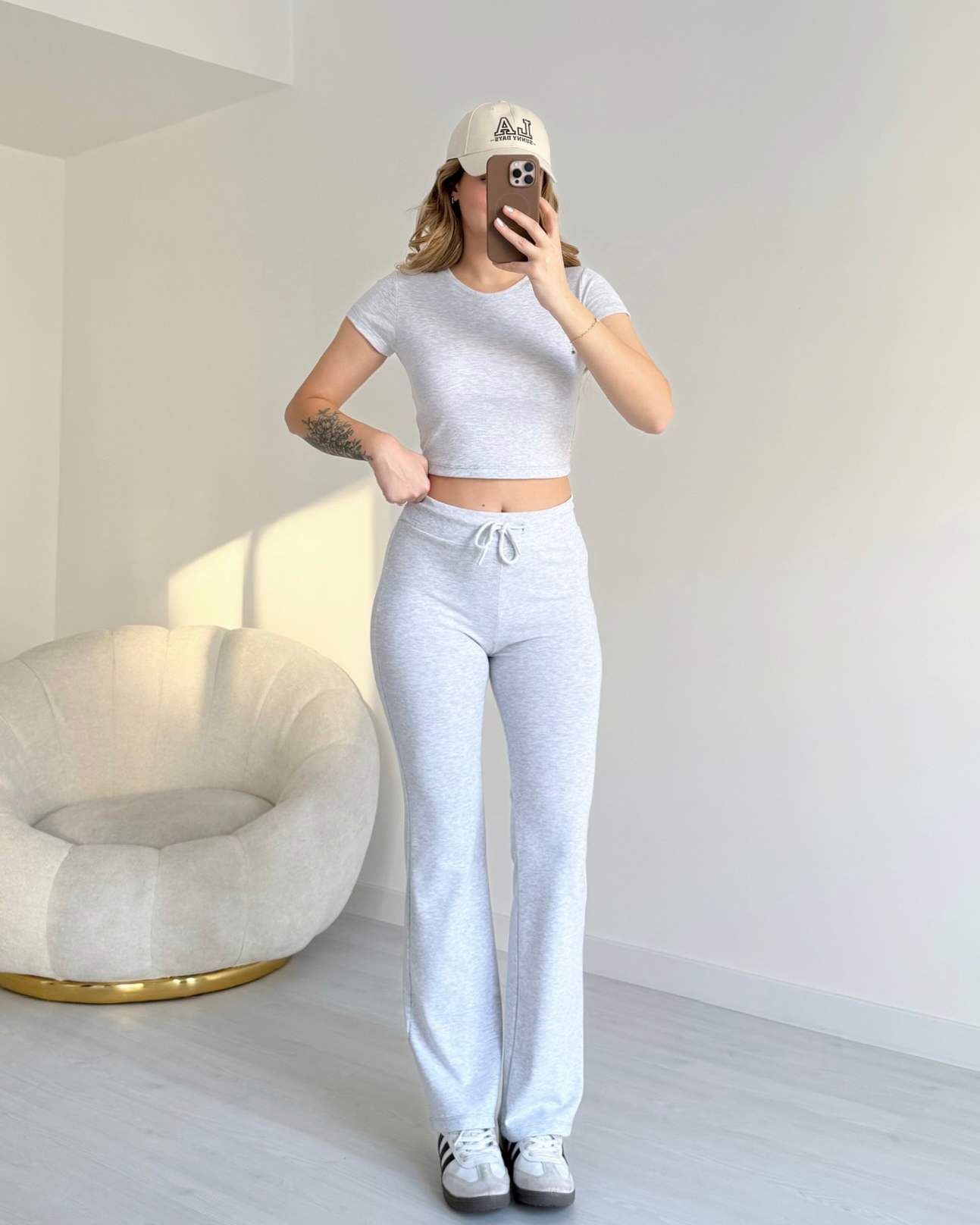 Kısa Kollu Crop Penye Takım