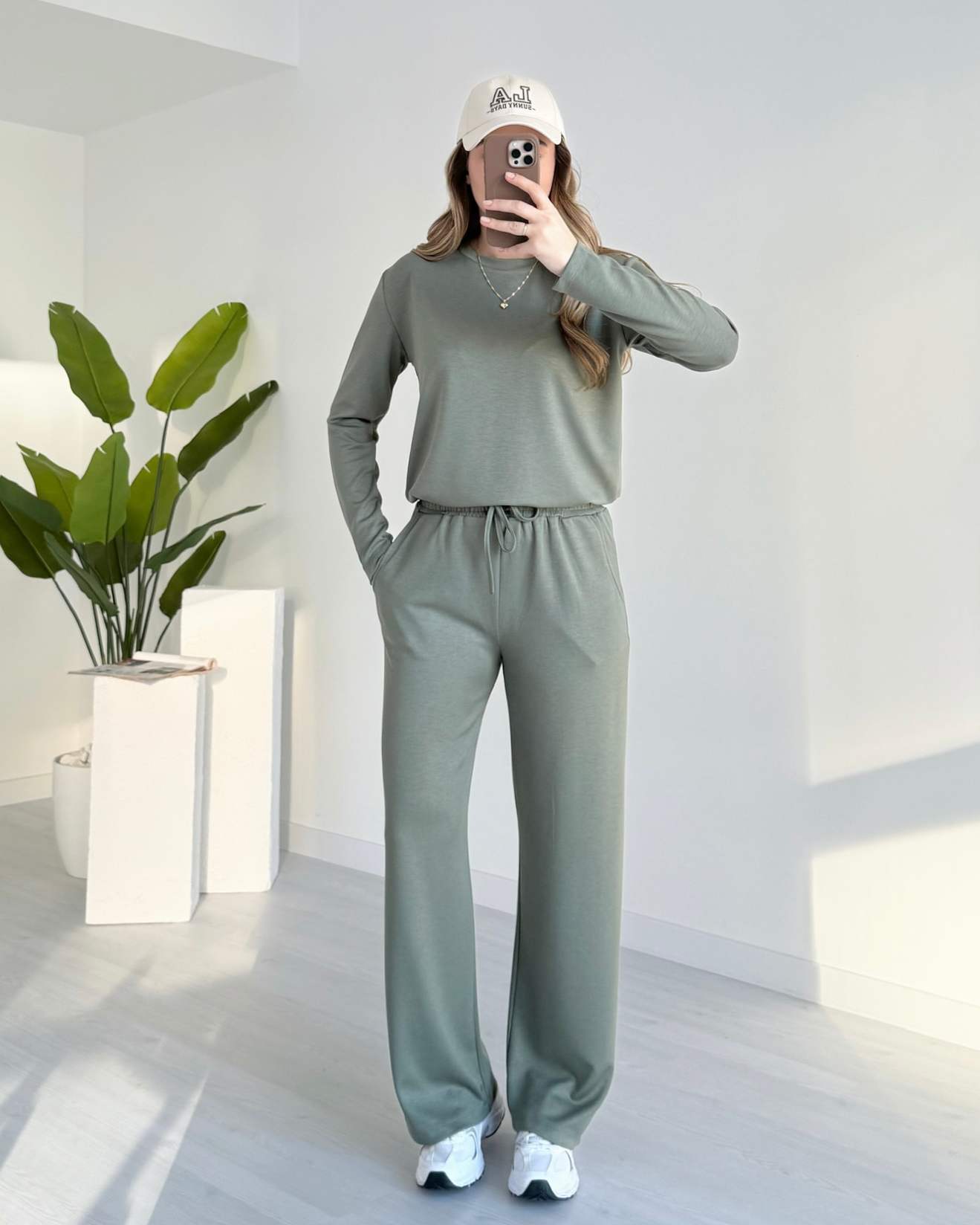 Bisiklet Yaka Basic Modal Takım - Açık Yeşil