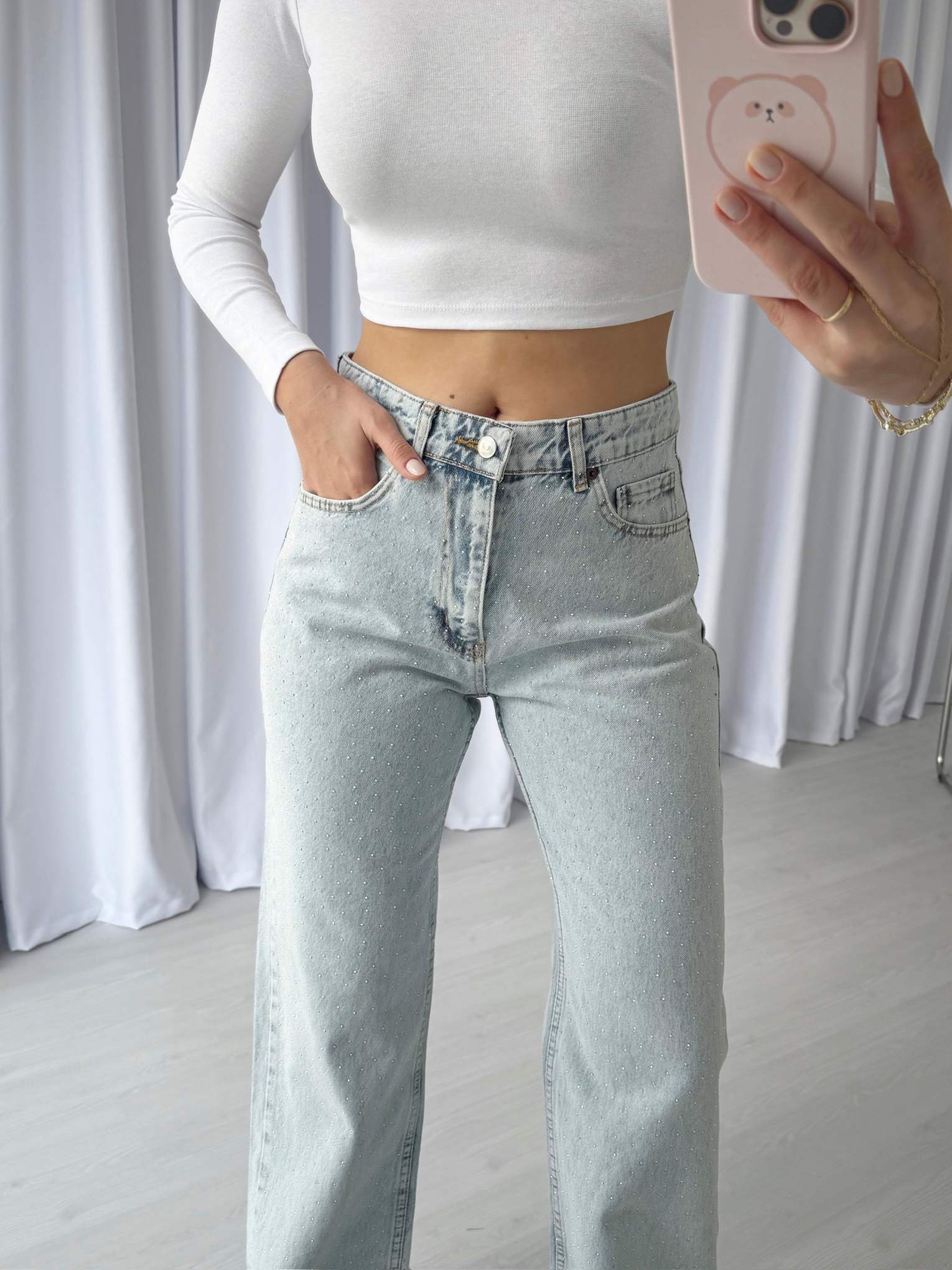 Önü Taşlı Premium Straight Jean