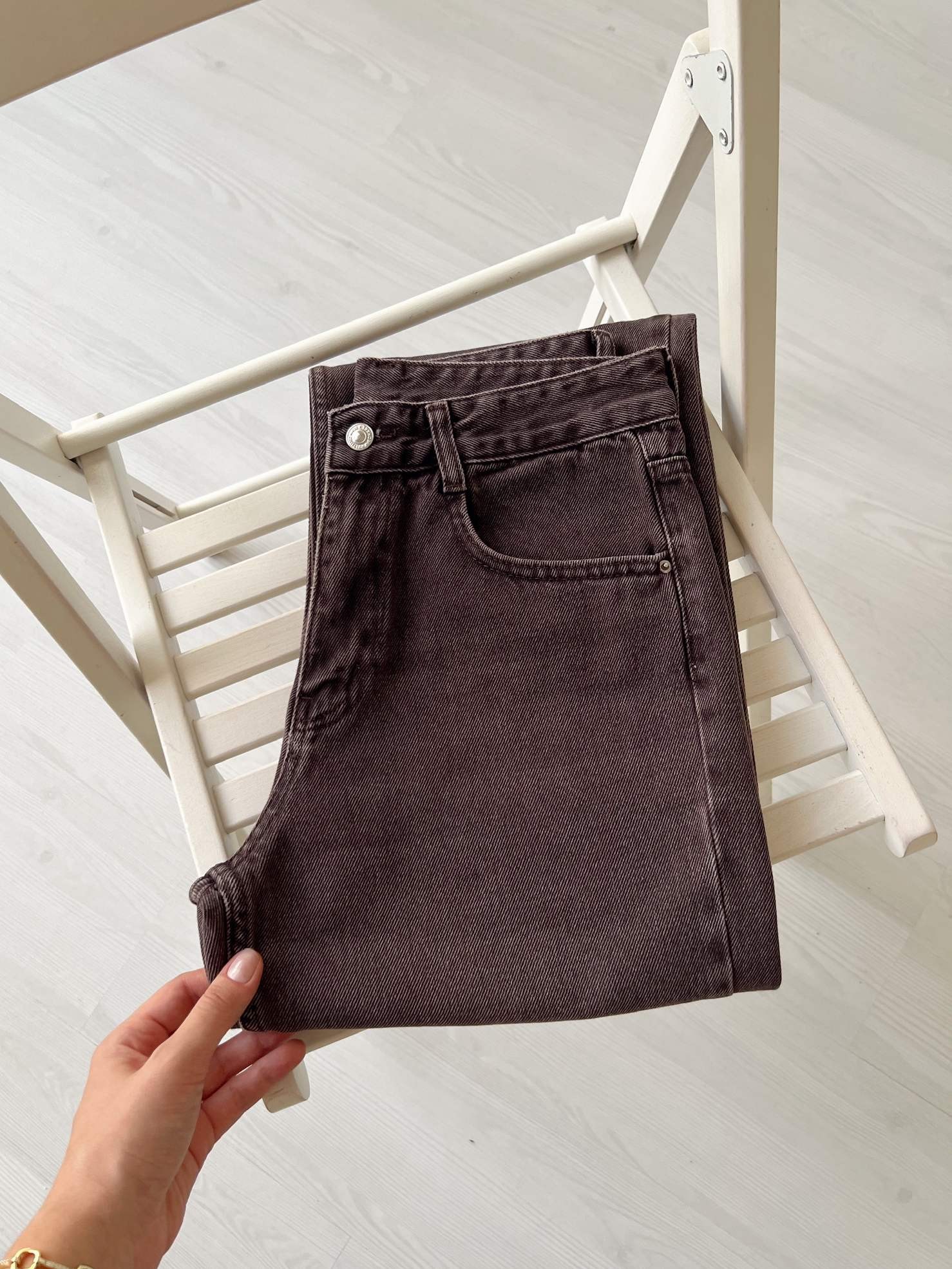 Wide Leg Jean - Kahve