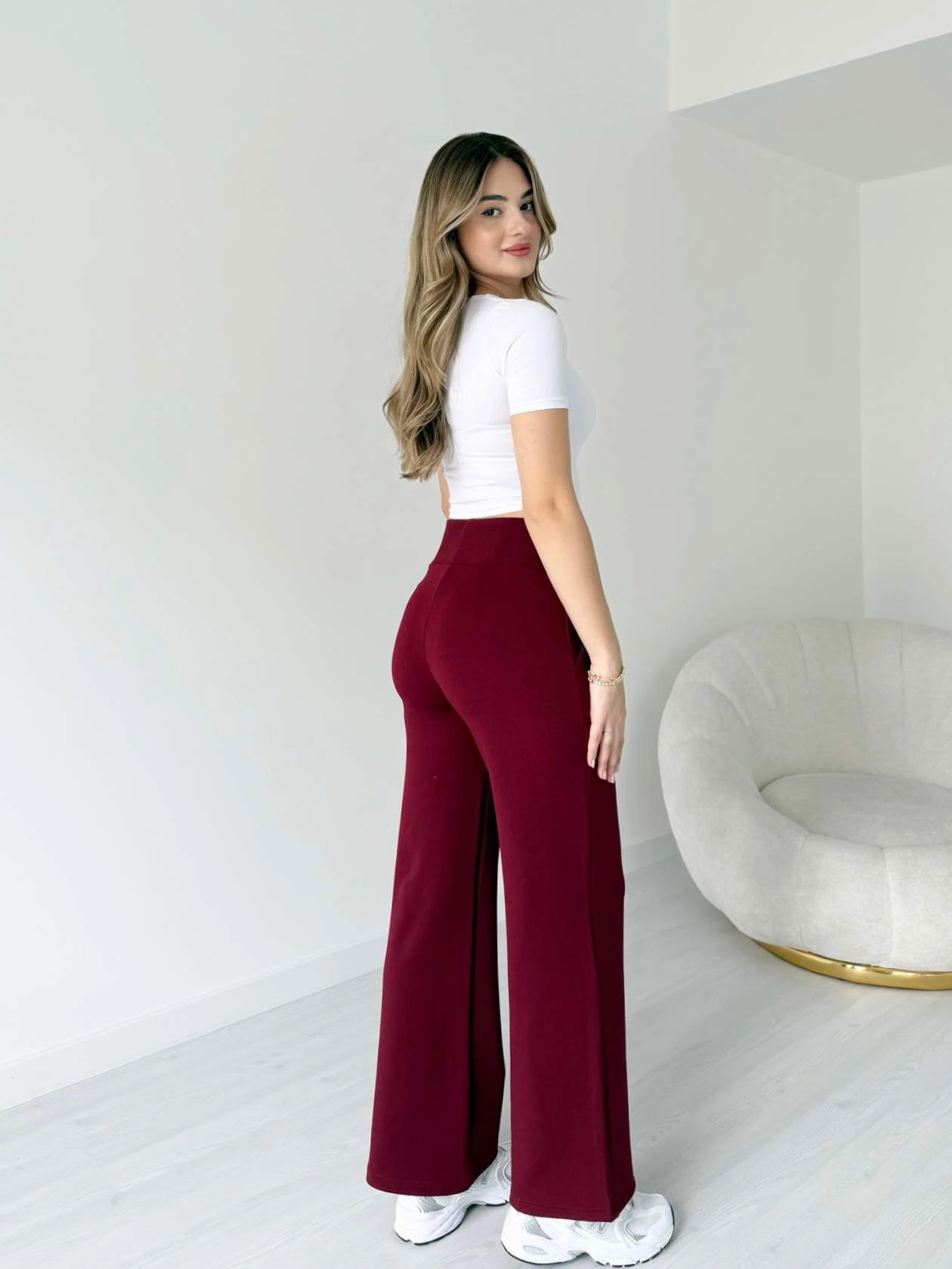 Korse Detaylı Likralı Palazzo Pantolon